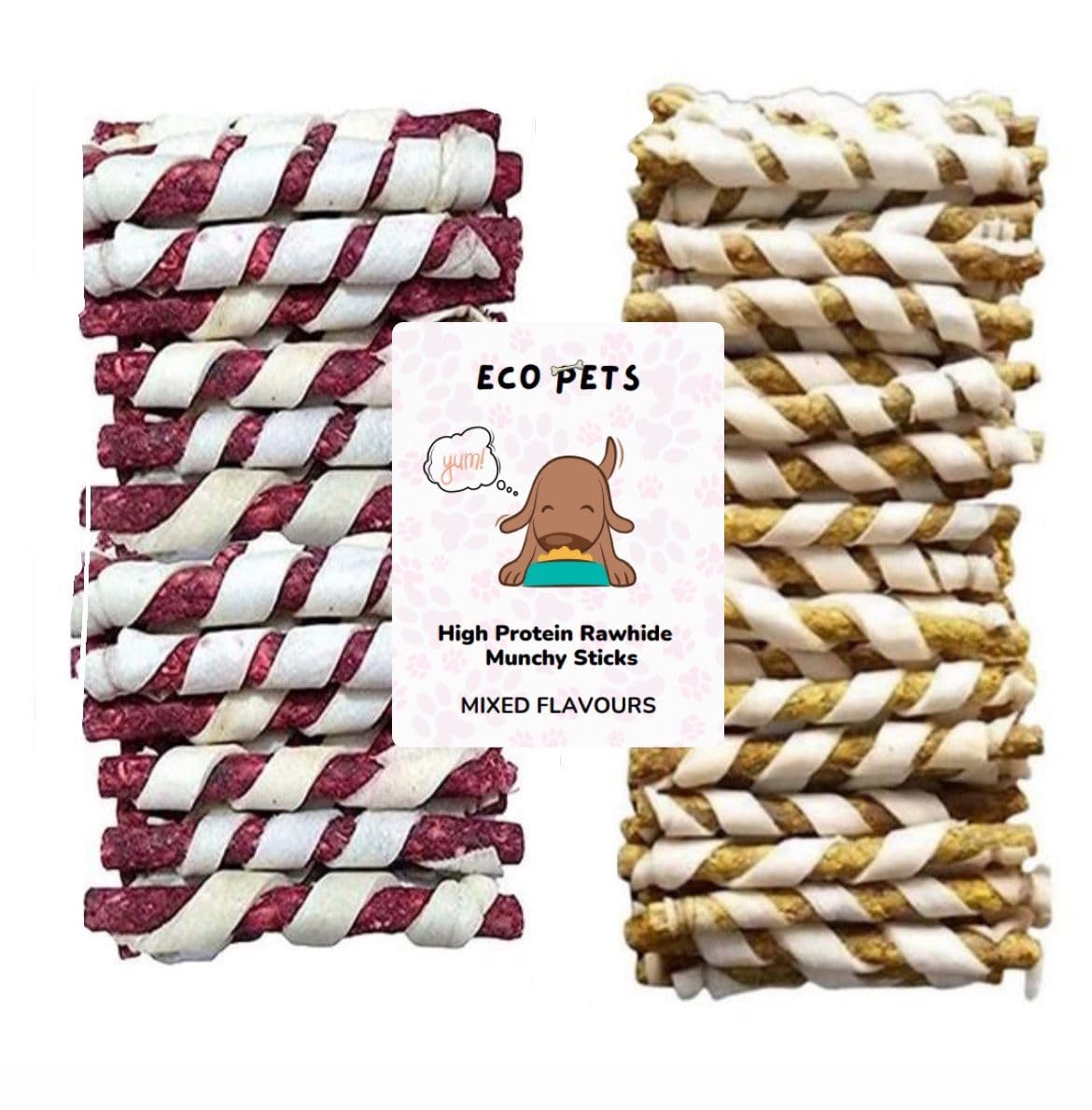 ECO PETS Dog Chew Sticks Rawhide Spiral Munchy Sticks Dog chew Stick Mix Flavor Snacks Treat for All Breed Sizes Mutton and Chicken (9.5 Kg) (B0C8QKHPC8) Amazon Price History, Amazon Price Tracker