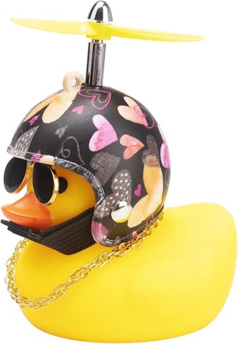 wonuu Decoración de pato de goma para automóvil, lindo pato amarillo con hélice (amor)