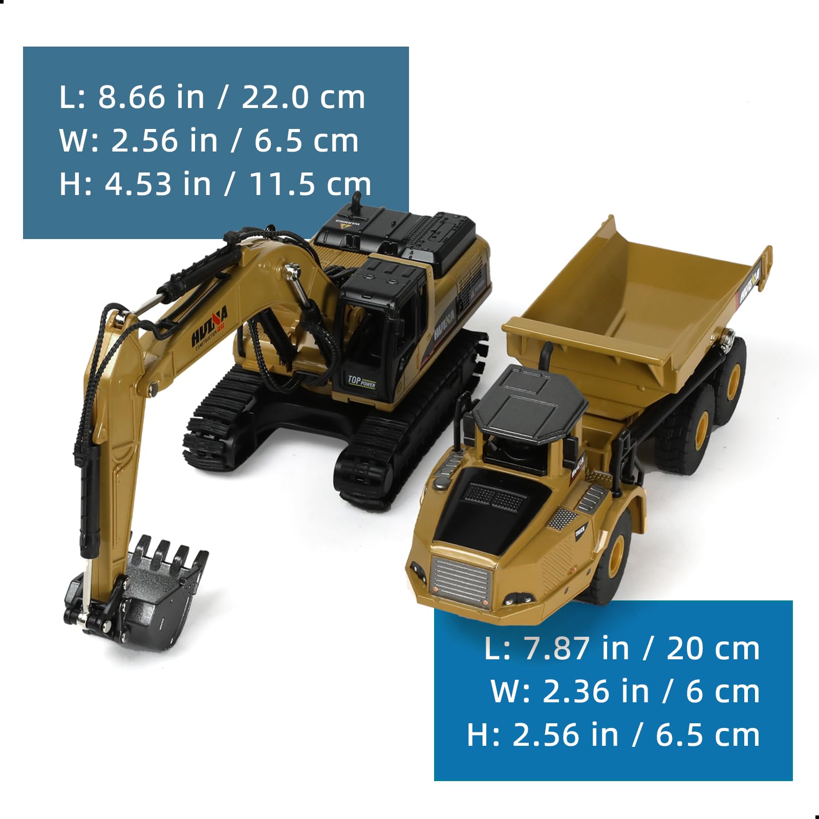 Kipplaster und Bagger Kit Spielzeug, /Metall 1:50 Kipper LKW Dump Truck Lastwagen Spielzeug Baustellenfahrzeuge Kinder Ab 3 Jahre