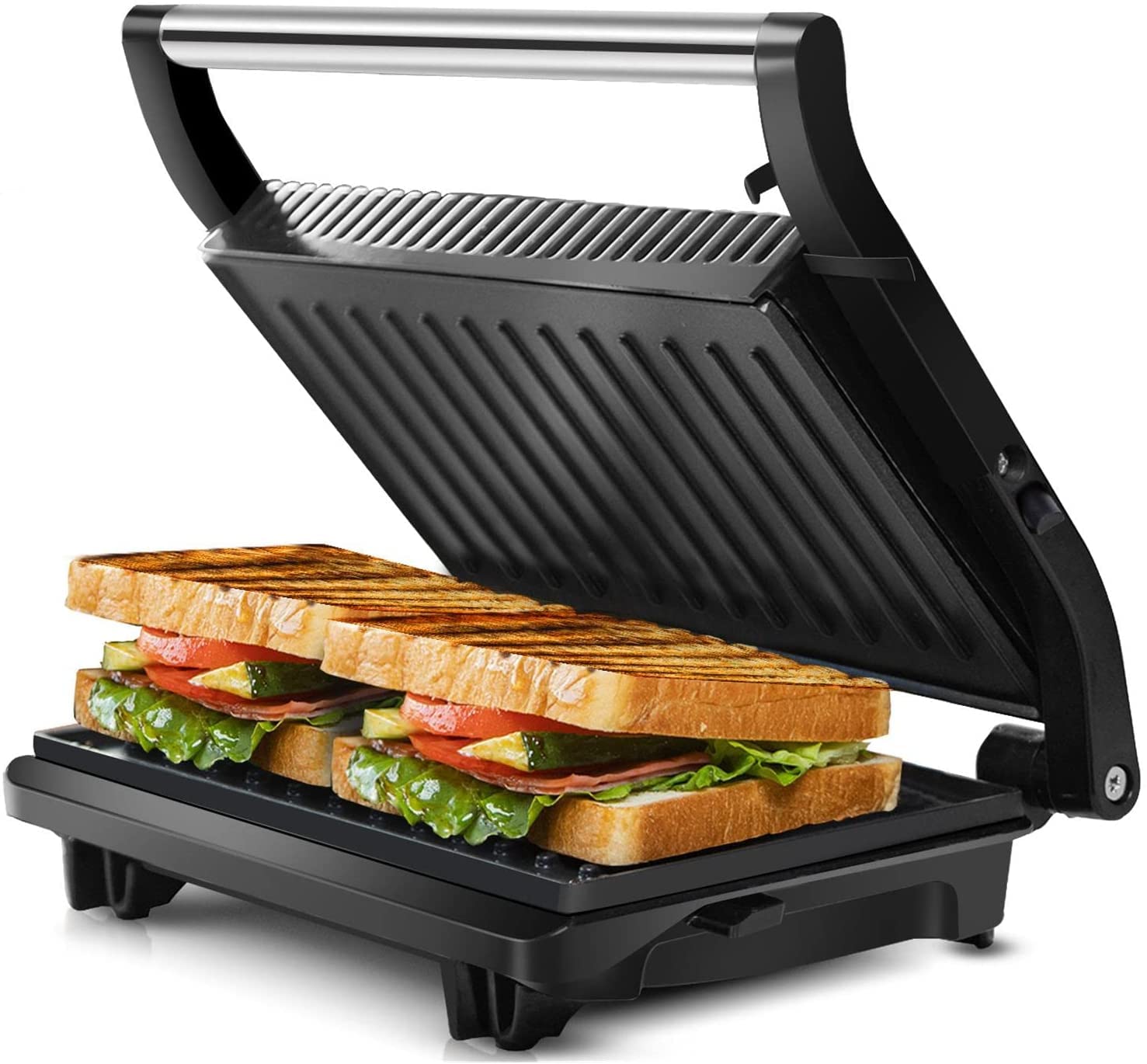 Buy NonToxic Ceramic Coating Sandwich Grill 850 W NonStick Coated Plates Adjustable Height