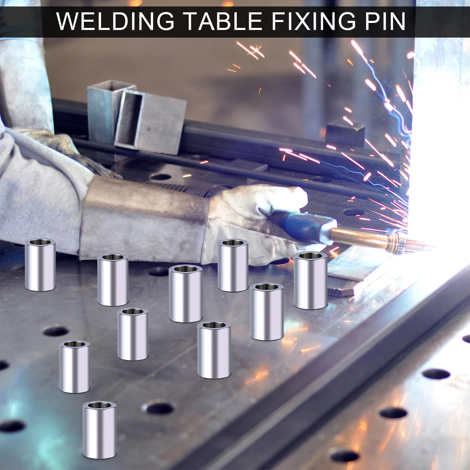 10pcs Welding Table Fixture Pins Stop, 1.5x1x5/8in Welding Table Accessories Aluminum Alloy Fixture Positioning Pins Fixturing Kit for Portable Welding Table Alignment Pins - Image 3