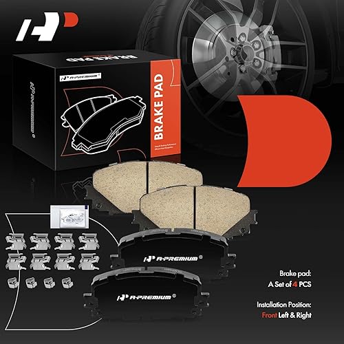 Miniatura 6 de A-Premium Juego de pastillas de freno de disco de cerámica delanteras compatibles con Toyota Yaris 2012-2018, 4 piezas