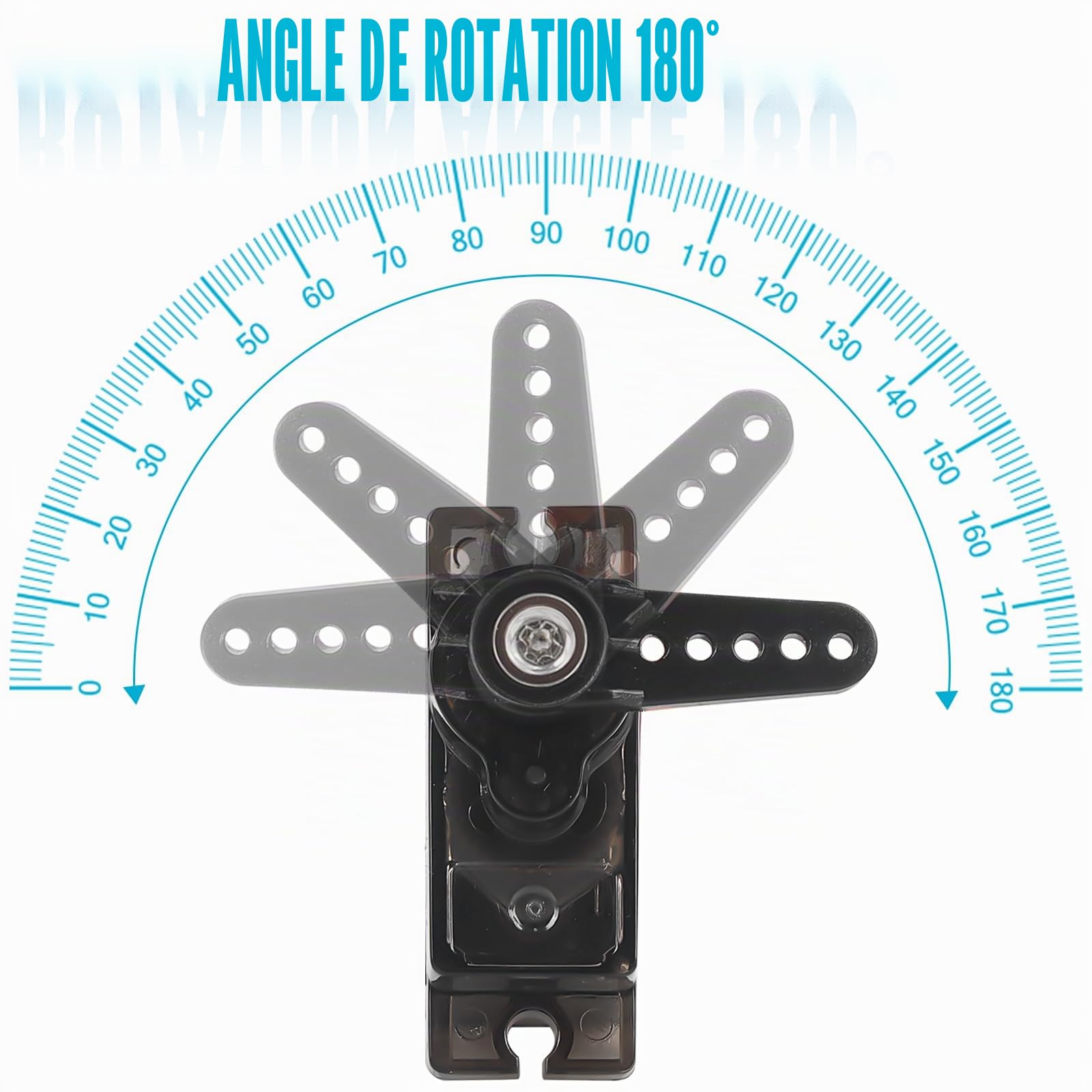 Servo Lot de 10 Micro-servomoteurs en métal compatibles avec Arduino, Engrenages entièrement métalliques, Angle de contrôle de 180 degrés, Mini Moteur pour modélisme Arduino, Robot Bras Avion