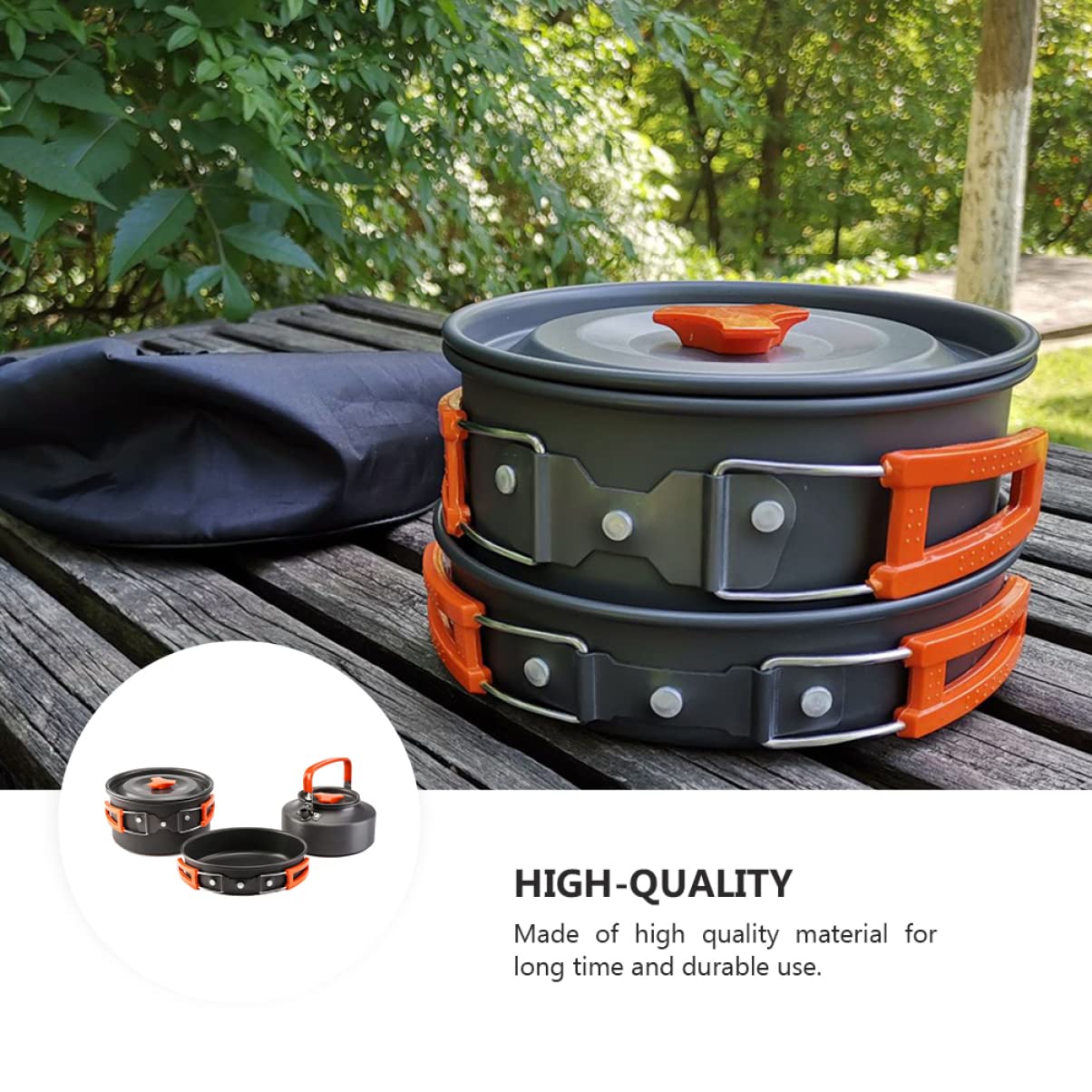 SOIMISS 1Juego Utensilios de Cocina para Exteriores de Olla de Camping de Aleación de Aluminio para Personas Herramienta Portátil de Cocina para Acampar y Mochilear