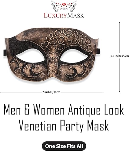 Miniatura 2 de Máscara de mascarada para hombre, máscara de aspecto antiguo para Halloween, fiesta veneciana, fiesta de máscaras y baile de máscaras