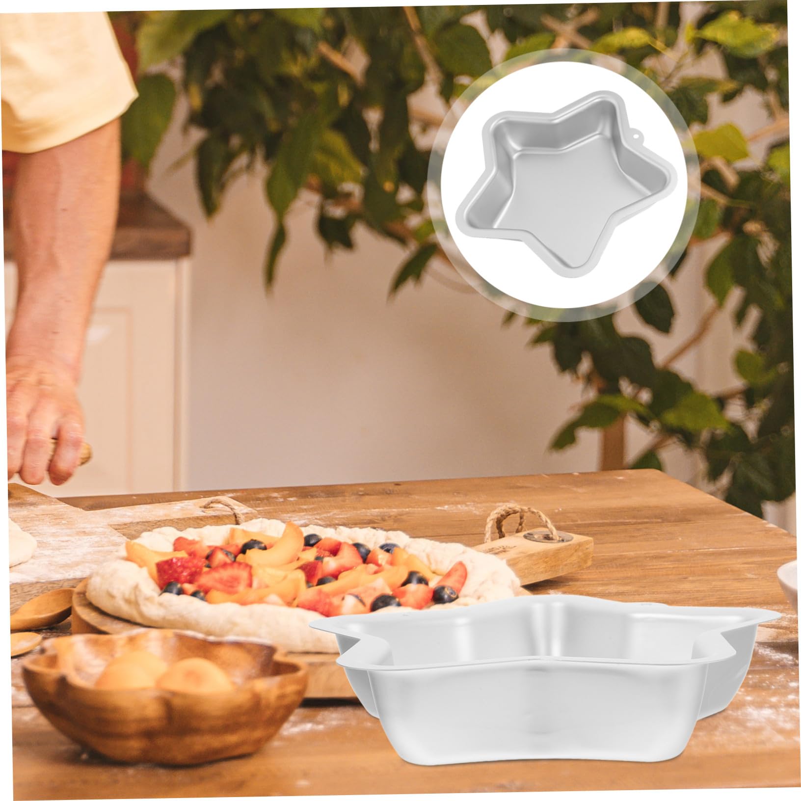 2 Pièces Moules à Gâteau Étoile Aluminium Moule Cinq Branches Antiadhésif pour Cheesecake Gâteau Cupcake pour Fêtes et Usage Domestique