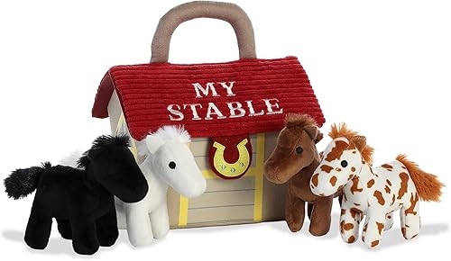 Aurora® Engaging Baby Talk™ My Stable™ - Animal de peluche para bebé, delicia sensorial, aprendizaje interactivo, multicolor, 8 pulgadas