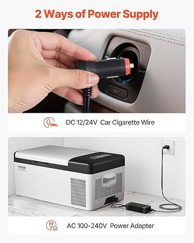 Miniatura 6 de VEVOR Refrigerador de 12 Voltios 16 Qt, Verde, Mini Refrigerador Portátil para Automóvil con Rango de Enfriamiento de -4℉-68℉ y Control por App
