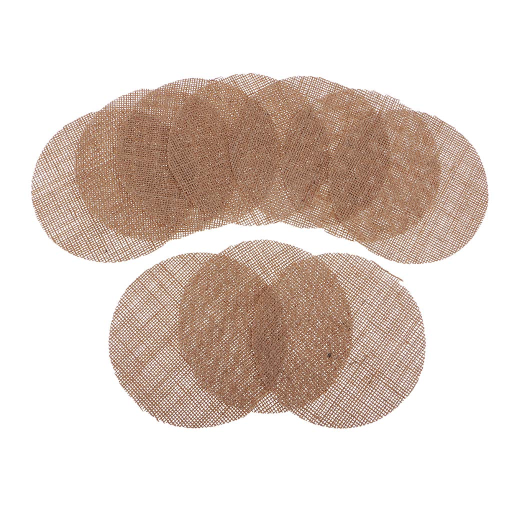 10 Pieces Natural Burlap Hessian Table Mat Placemats Doilies Coaster 15 cm