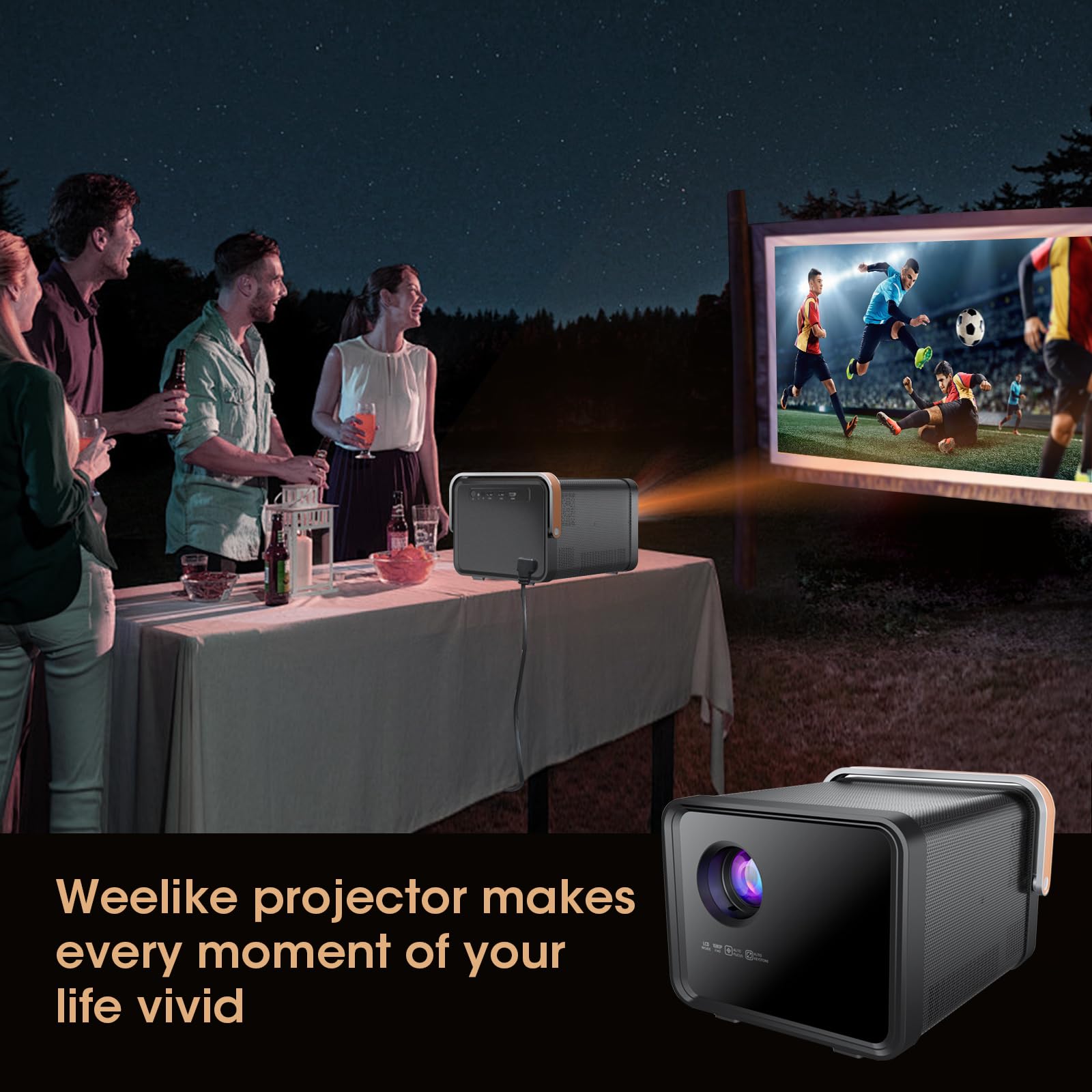 Mini Projecteur Haut-parleur Intégré Projecteur 4K WiFi 5G Bluetooth - Natif 1080P, Zoom 50%, Home Cinéma Portable AKATUO Home Cinéma Smartphone Hdmi Video Projecteur