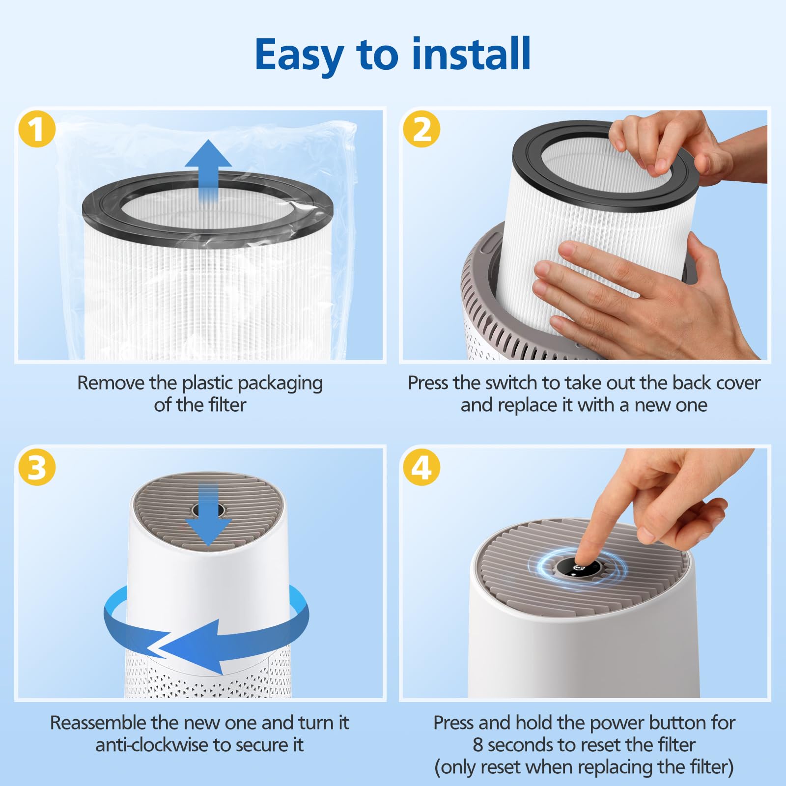 Filtro di ricambio FY0611/30 compatibile con purificatore d'aria Philips serie 600 AC0650/10 e AC0651/10 (FY0611/30)