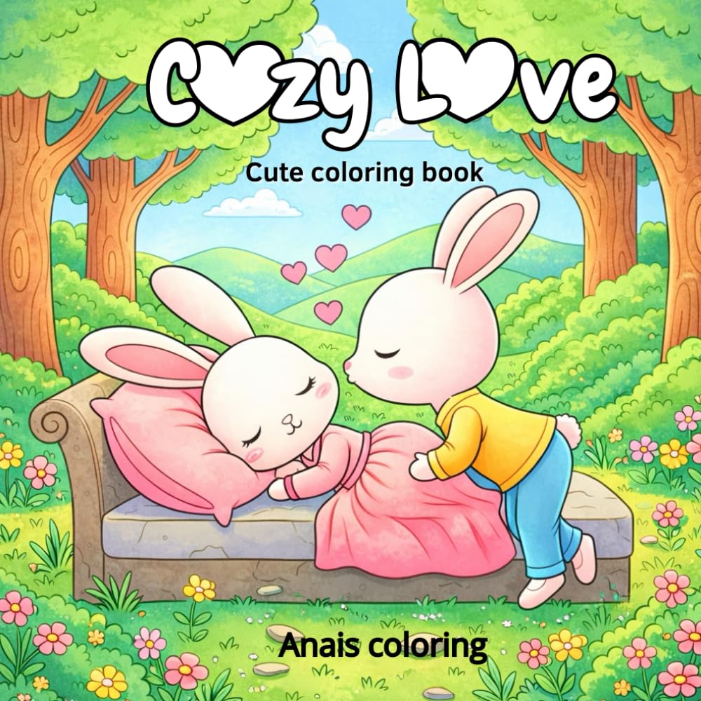 Cozy Love,: A Cozy Romantic Coloring Book About Love, Little Moments, and Togetherness