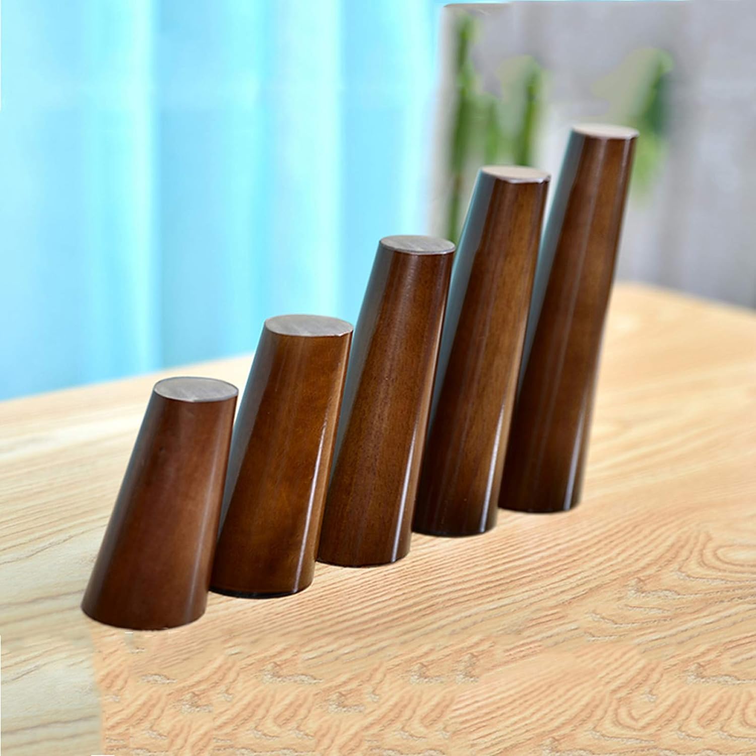 Juego de 4 husillos for Muebles de Madera Maciza, Mesa y sillas de sofá de Repuesto cónicas de Madera de Nogal con Rosca M10 (Color : Oblique, Size : 30cm/11.8inch)