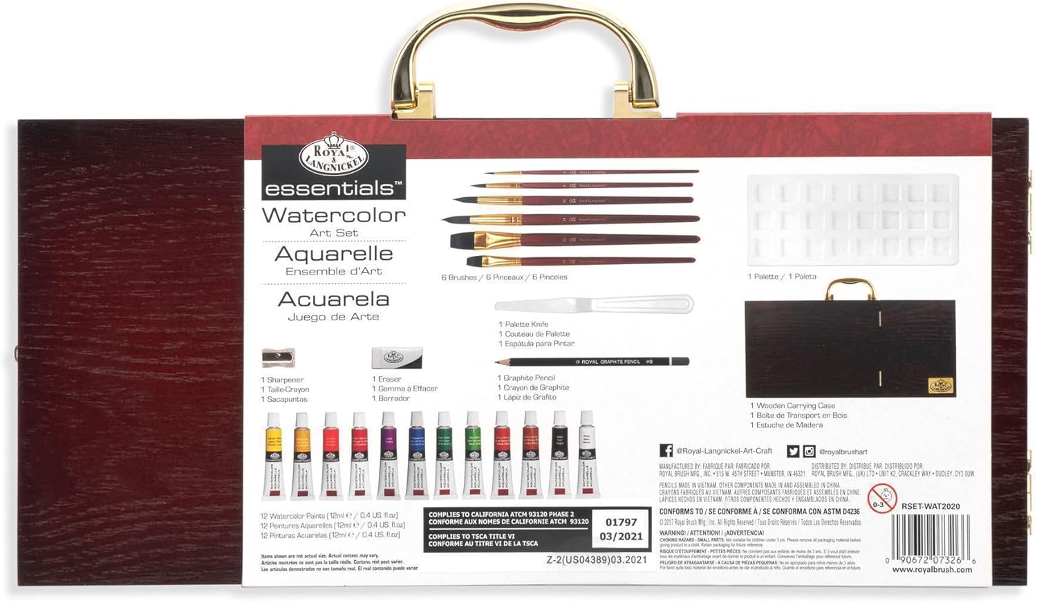 Royal & Langnickel Premier 24 Piece Watercolor Painting Artist Case