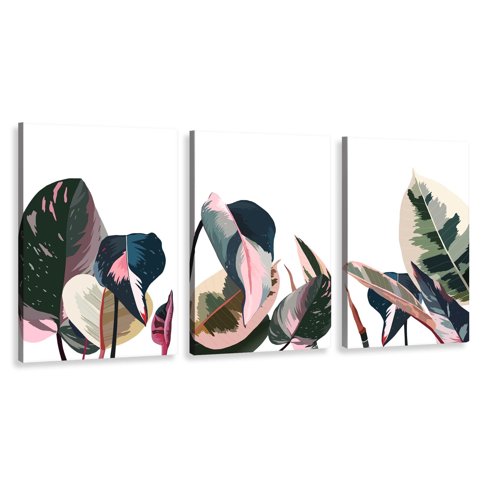 ArtbyHannah Botanical Wall Art, Large Canvas Wall Art with Tropical