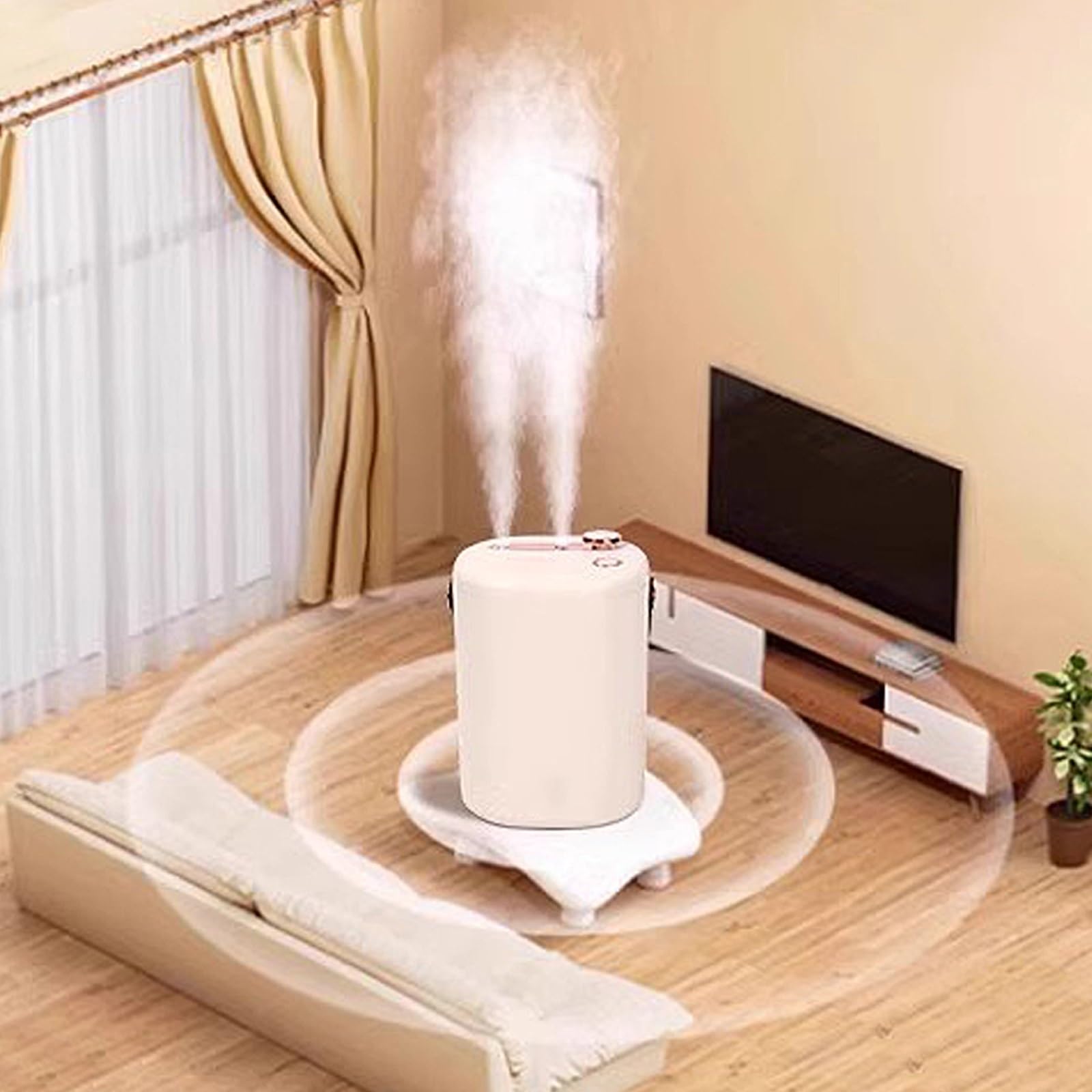 Umidificatore Ambiente con Maniglia, Serbatoio Dells'acqua da 2 Litri, 35dB Silenzioso, Umidificatore con Doppia Porta Spray, 3 Livelli di Volume della Nebbia(Gray)