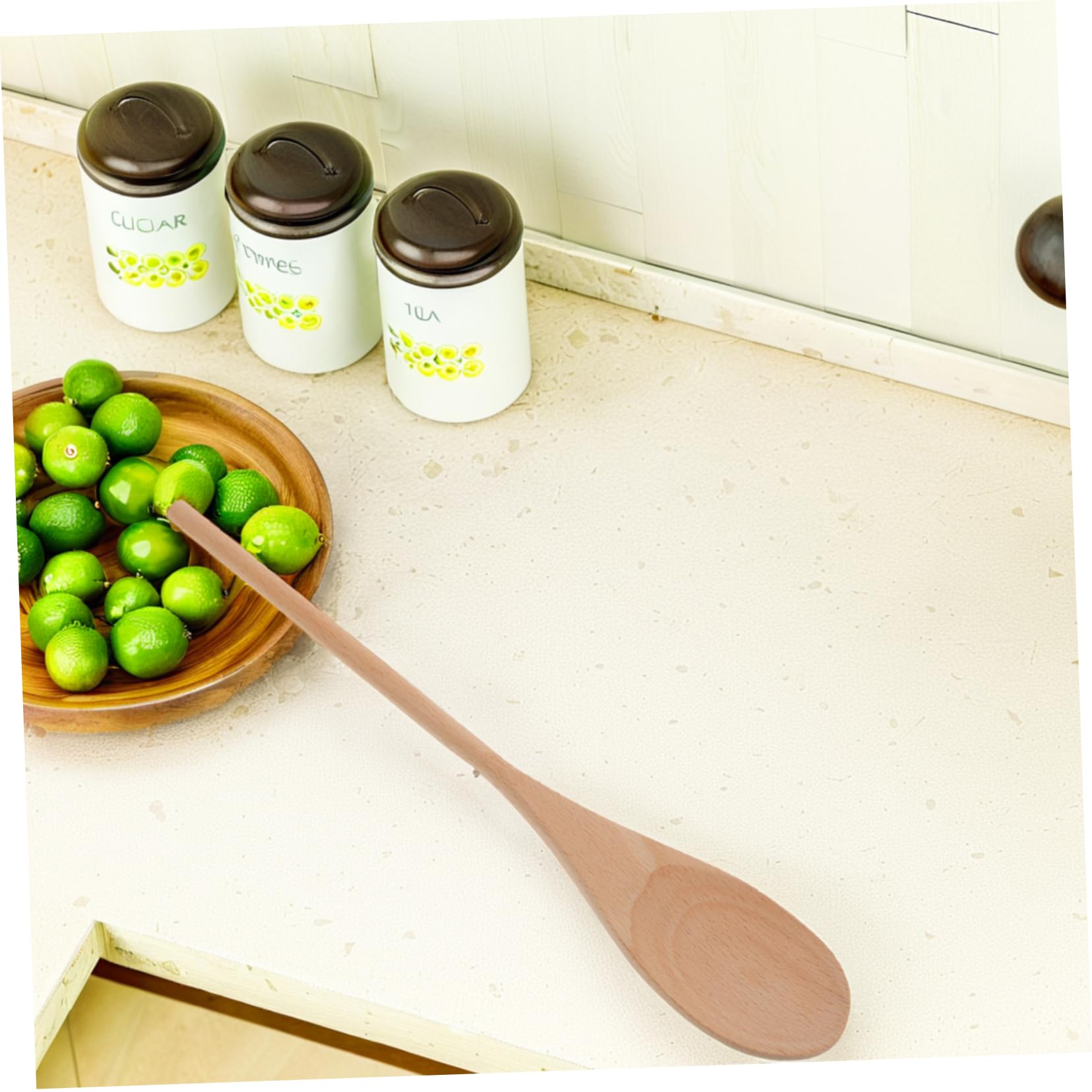 OUNONA Cuillères en Bois à Long Manche pour Mélanger Lot de 24 Ustensile Cuisine Polyvalent Beige, Non Verni Cuisson et Projets Diy
