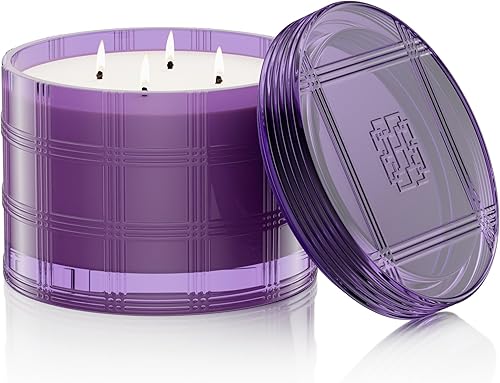 Miniatura 5 de HomeWorx by Slatkin + Co. Vela de lujo de 4 mechas de sal marina y lavanda con caja de regalo, tiempo de combustión de 30 a 55 horas