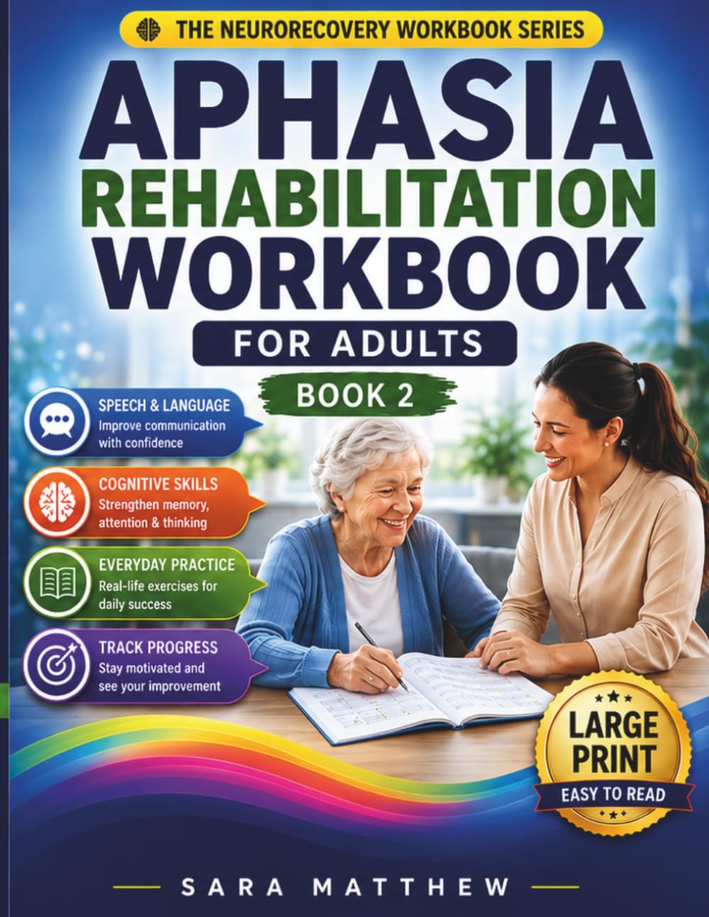 Aphasia Rehabilitation Workbook For Adults — Book 2: Advanced Speech Therapy and Cognitive Rehabilitation Exercises to Improve Communication, Word ... Stroke (The NeuroRecovery Workbook Series)