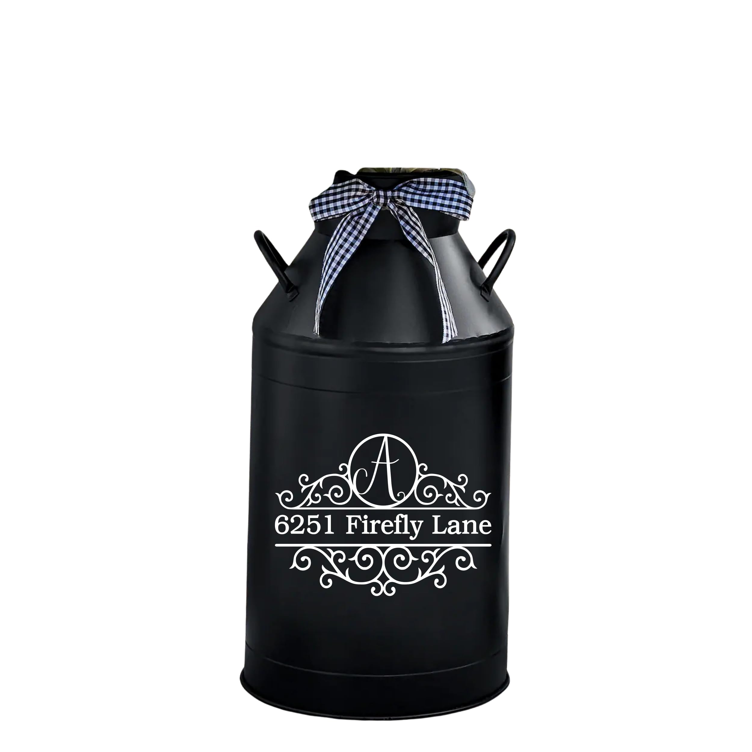 Address Decal for Milk Can | Monogram Initial Decal | Milk Can Sticker | Front door decor | Front Porch decor