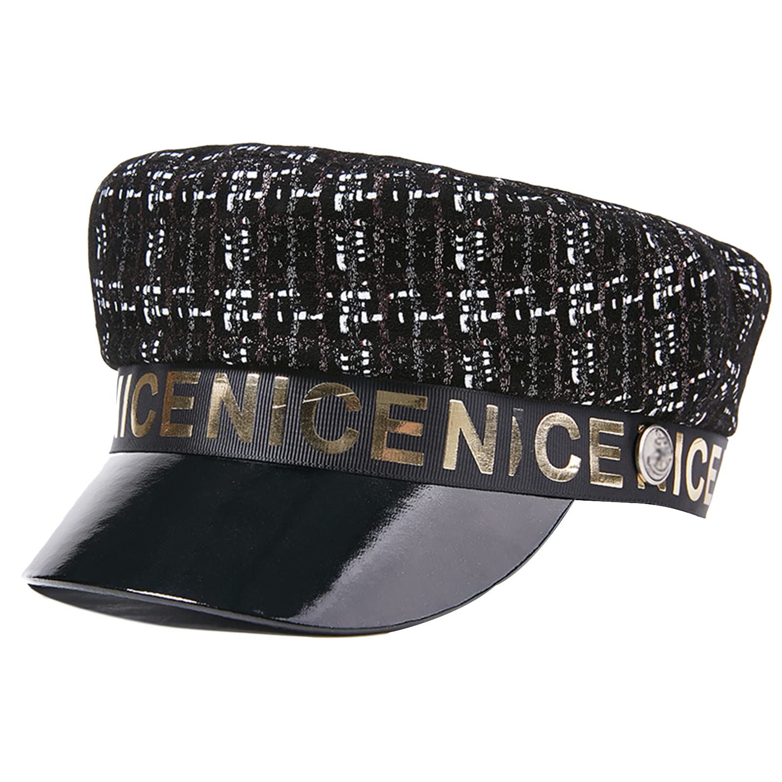 DongBao Sombrero de Violinista para Mujer Sombrero de Pescador Griego Gorra Newsie Gorra de Panadero de Cuero Gorra de Taxista Newsboy Gorra con Visera