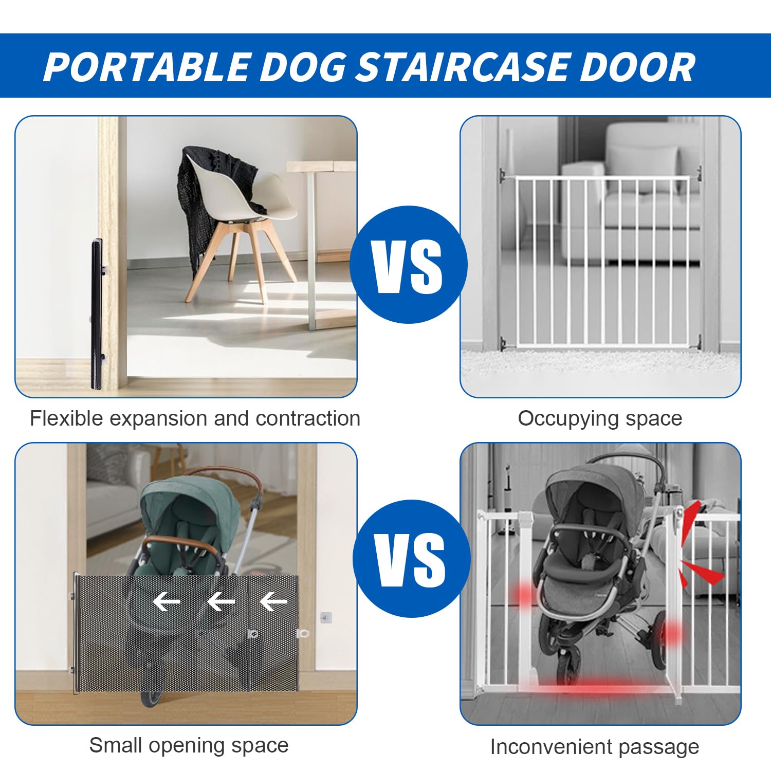 Stair Gates for Dogs PVC Retractable Stair Gate, Height: 40 cm - Image 3