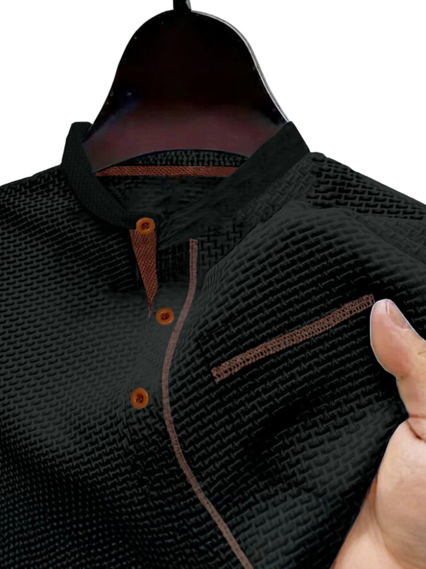 Męska koszulka polo z litego jedwabiu lodowego z krótkim rękawem slim fit do biura podróży weekendowych na co dzień