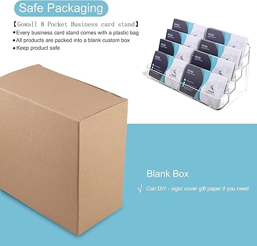 Miniatura 7 de Tarjetero para tarjetas de visita de acrílico de 8 bolsillos para escritorio, soporte transparente para tarjetas de visita de escritorio, tarjeteros