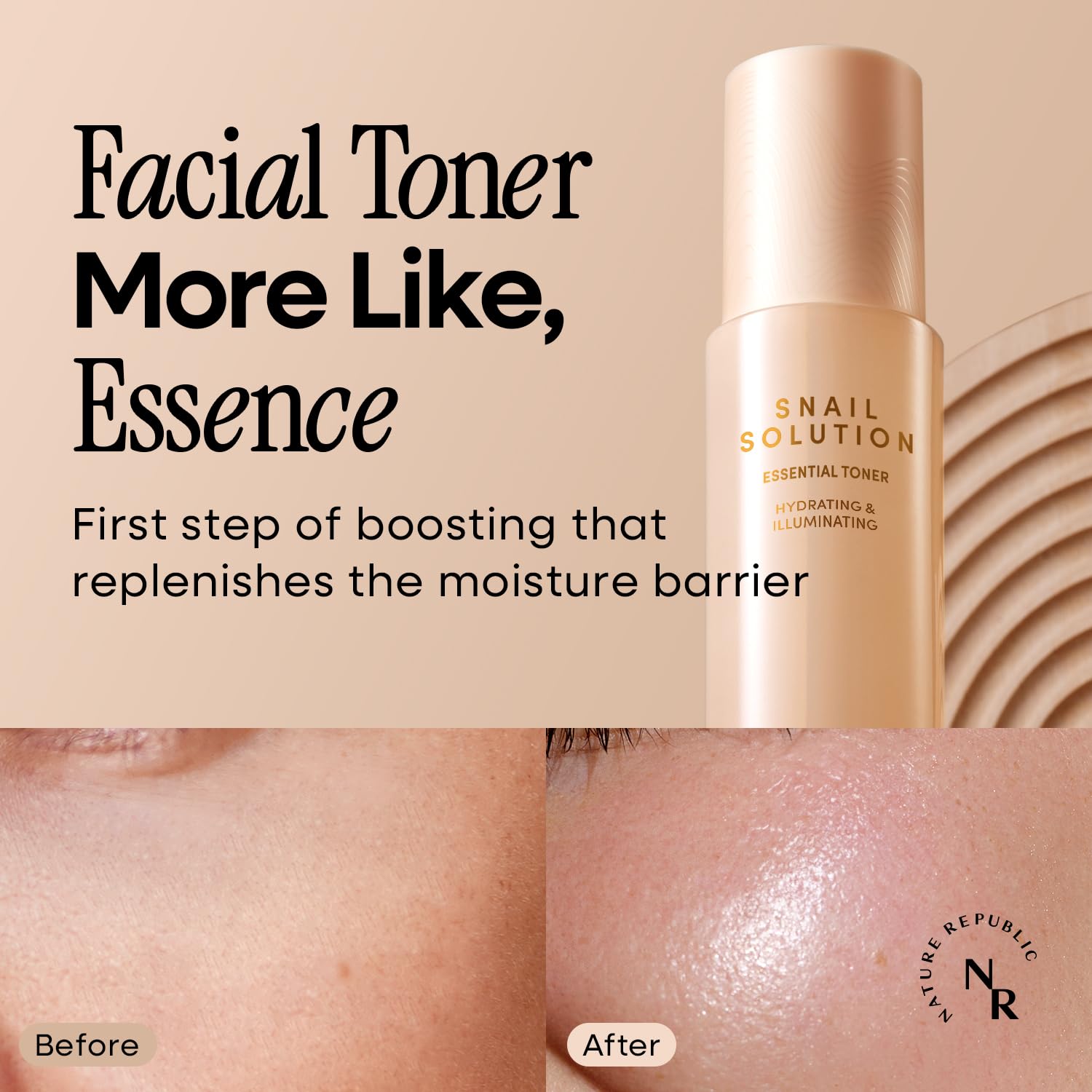 Nature Republic Snail Mucin Toner – Hydrating & Repair Toner with Niacinamide, Anti-Aging Facial Toner, Korean Skin Care, 130mL / 4.39 Fl.Oz