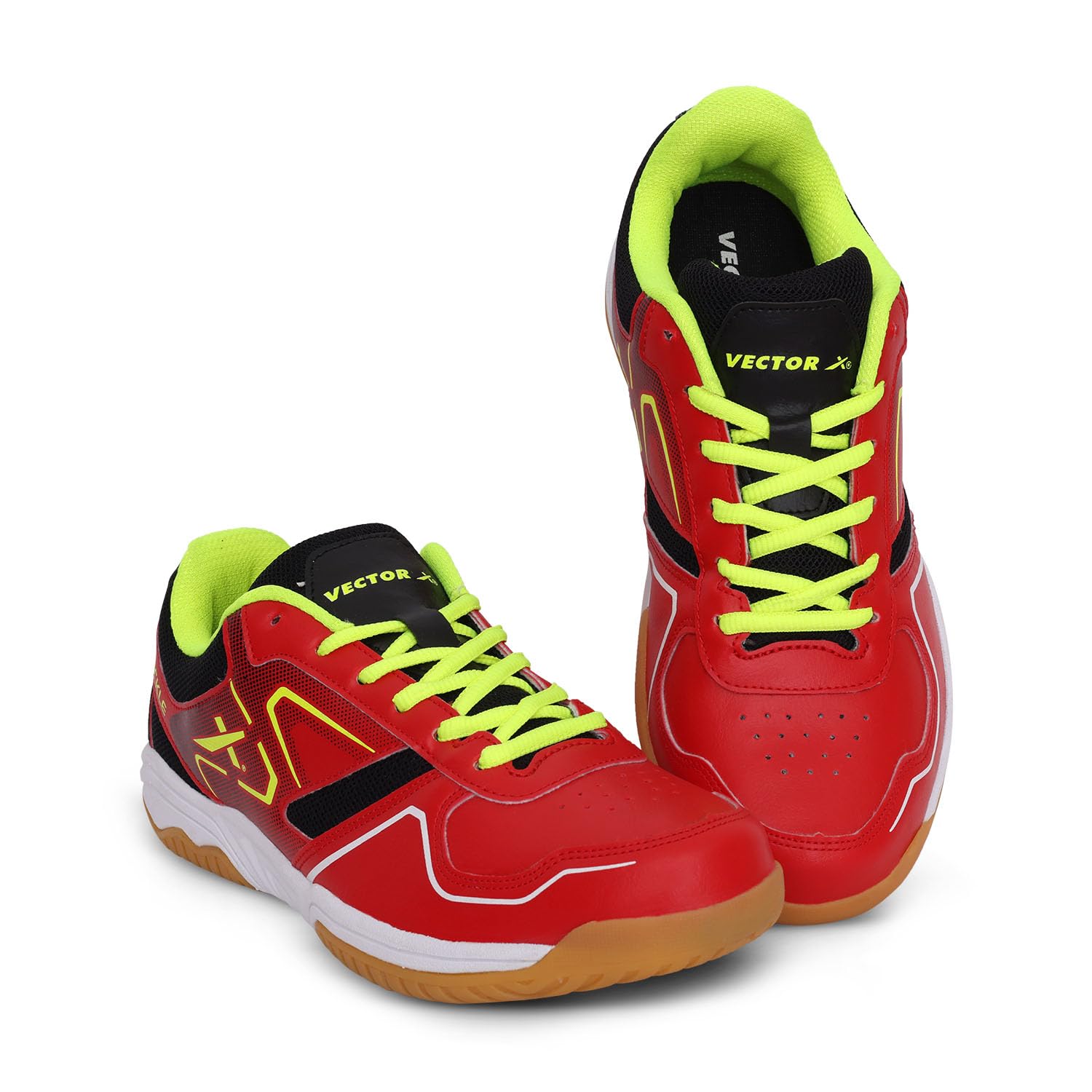 Vector X Trackle Badminton/Court Shoes Non Marking Synthetic Leather, Mesh Upper/Eva Phylon, Crepe Rubber Sole/Best for Squash, Table Tennis,Volleyball, Basketball & Indoor Sports