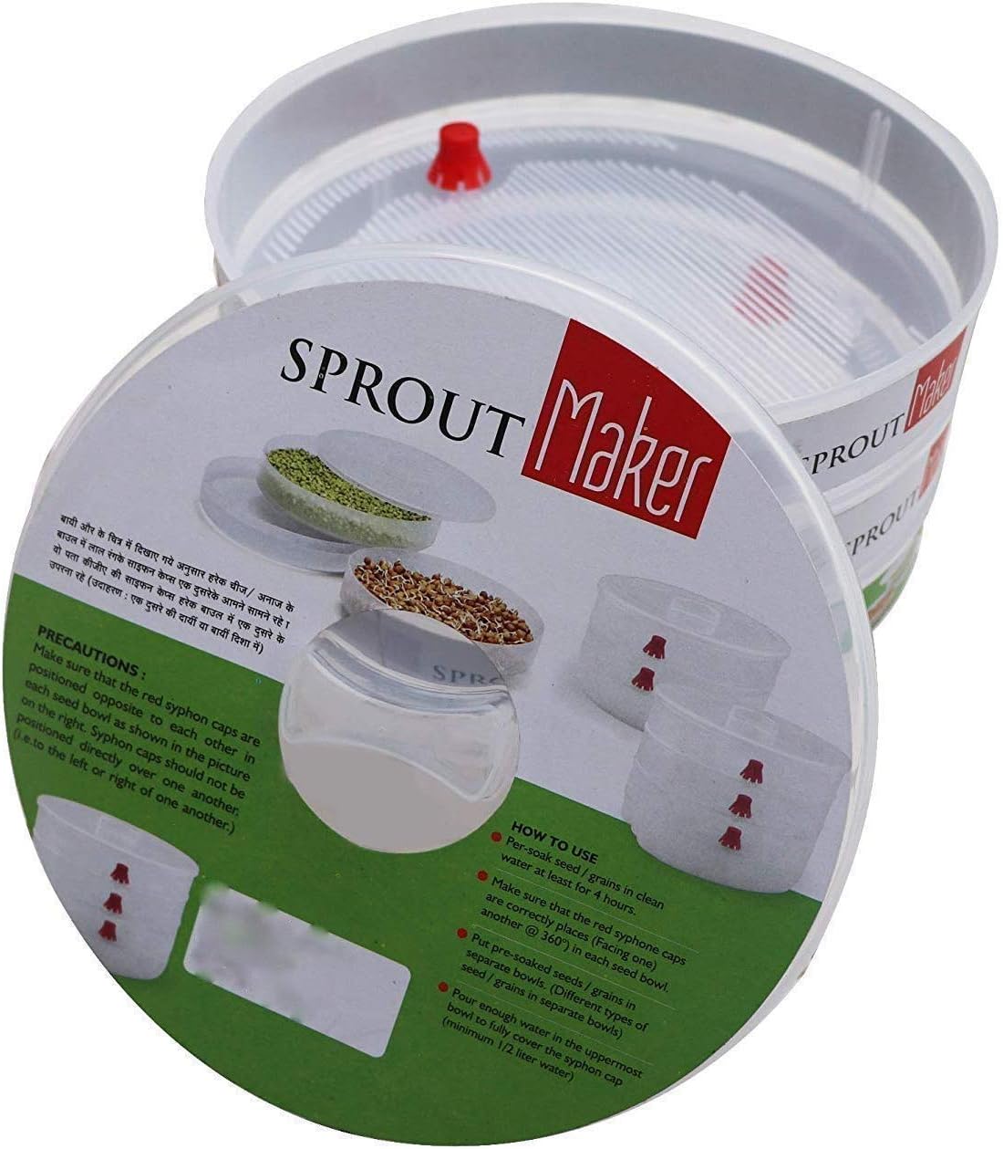 Istara Sprout Maker | Plastic Sprout Maker Box | Hygienic Sprout Maker with 4 Container | Organic Home Making Fresh Sprouts Beans for Living Healthy Life Sprout Maker 4 Bowl Sprout Maker for Home