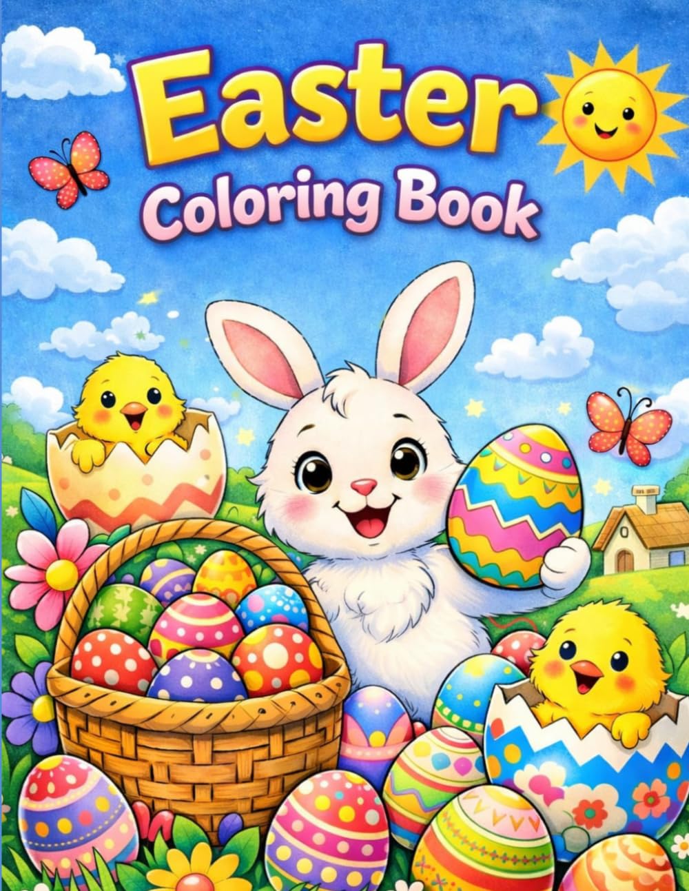 Easter Coloring Book: 30 Fun Coloring Pages for Kids Ages 3 – 8 (Cute Animal Friends Life)