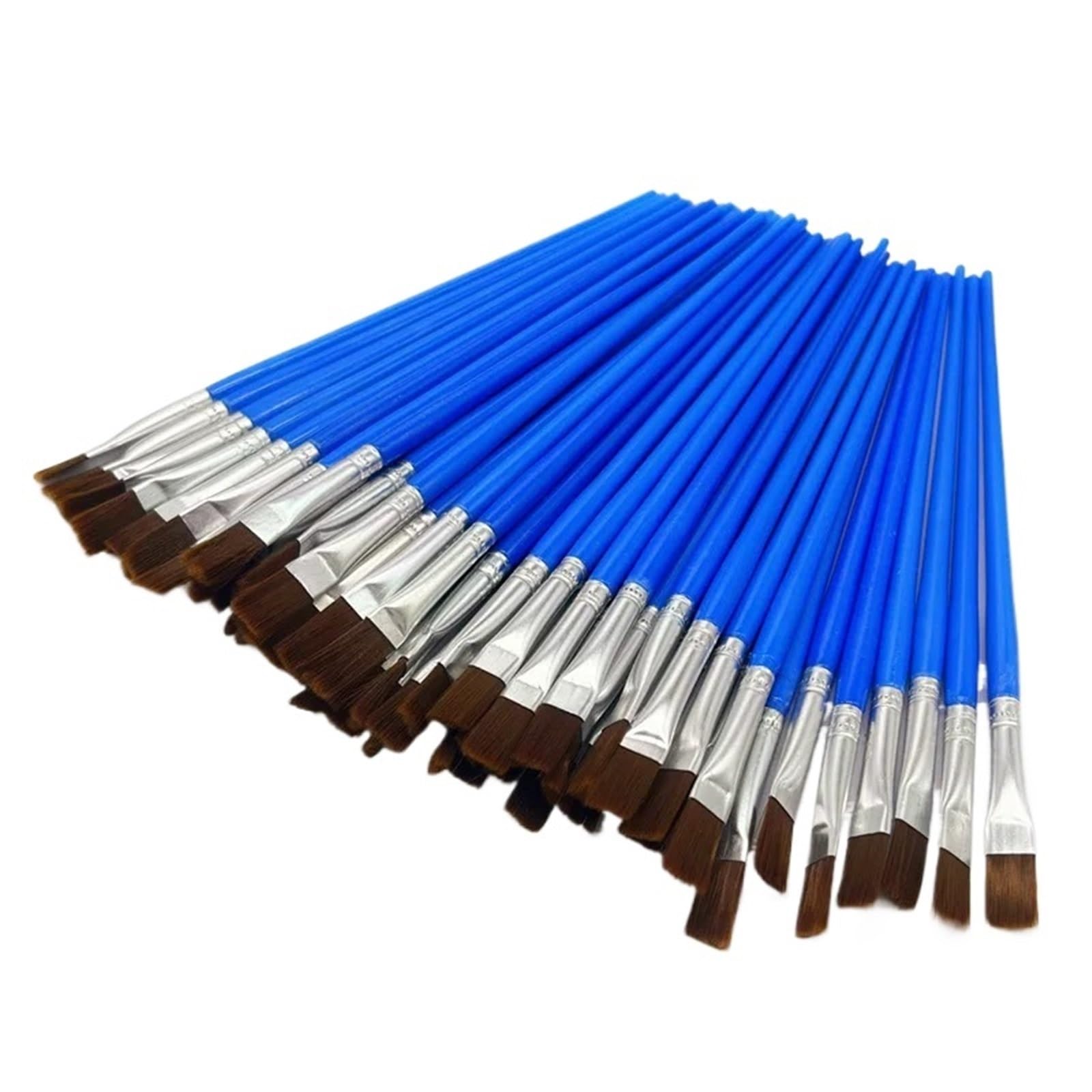 Juego de 100 Pinceles de Nailon for Pintar Grafiti, acrílico, Acuarela, Suministros de Arte Profesional, Varilla de plástico, Tubo de Aluminio, bolígrafo de línea para Pintar(A (Brown) 100pcs)