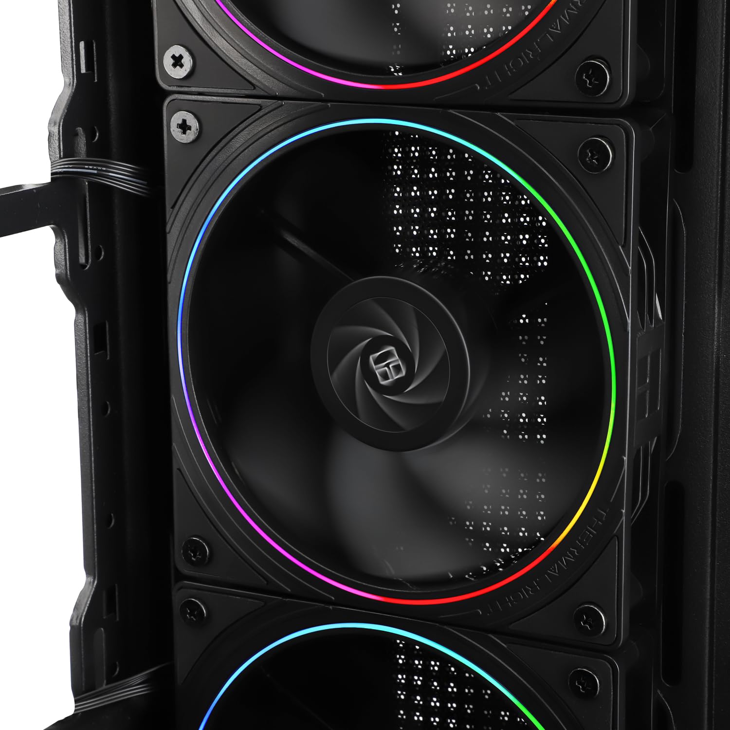 TR TL-S12R X3 Ventilateur de processeur 120mm Nera Ventilateur de refroidisseur d’ordinateur, Ventilateur de PC ARGB Halo à ouverture fine, Ventilateur de châssis de conception de flux d’air inversé