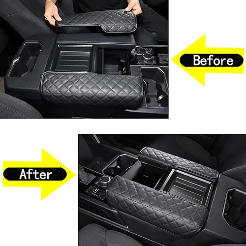 Miniatura 4 de 2 fundas para reposabrazos de consola central para ToyotTundra 2022-2025 Sequoia 2023-2025, accesorios de cuero, protector de cojín para