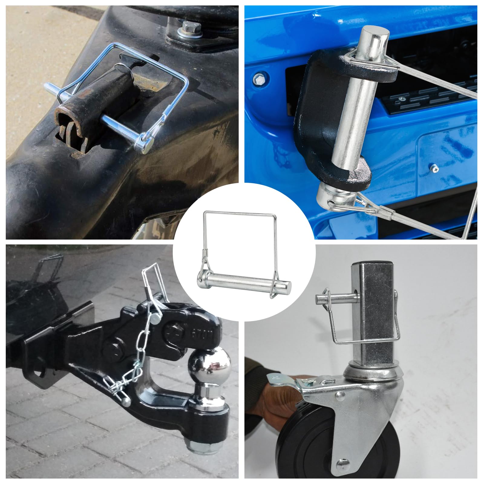 5 Pezzi Perno di Bloccaggio con Filo,M12 x 80 mm Perno di Sicurezza in Acciaio al Carbonio,Perno di Bloccaggio dell'albero,Perno di Bloccaggio Quadrato Perno di Chiusura per Farm Trailers Lawn Garden