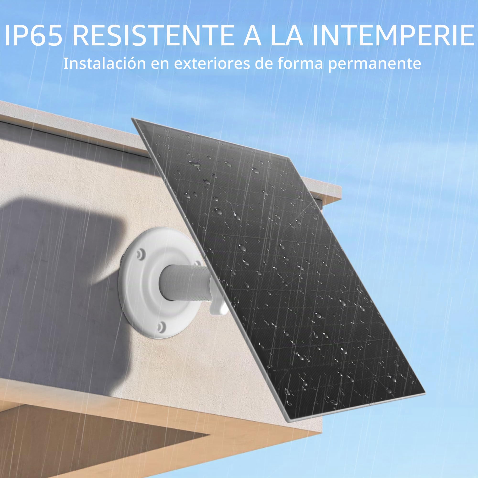 Nicesolar Panel solar USB de 8W para cámaras de seguridad, panel solar impermeable IP65 para exteriores con soporte ajustable, compatible con cámaras de batería recargable (8W-2 Pack)