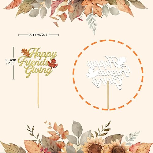 Miniatura 8 de 24 piezas de decoración de cupcakes de hoja de arce para decoraciones temáticas de otoño, palillos de cupcakes de hojas de otoño para decoraciones