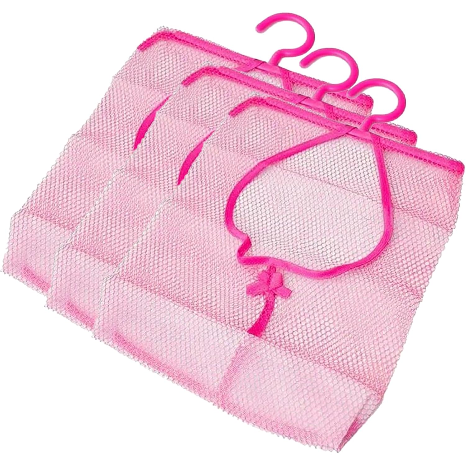 Linsvirgo 5PCS Mesh Shower Caddy Bag Portable Shower Bag with Hooks Hanging Toiletry and Bath Organizer Mesh Shower