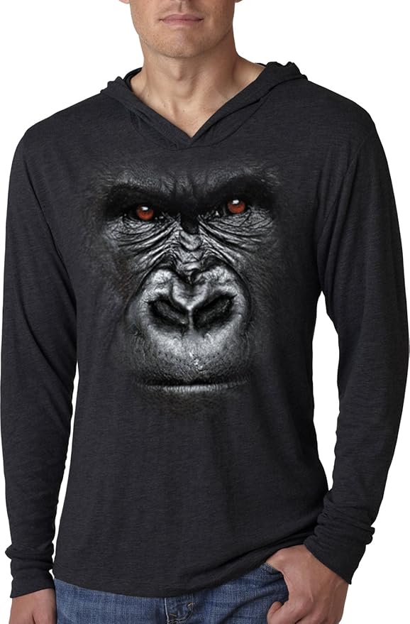 A&E Designs Big Gorilla Face Lightweight Hoodie : Amazon.ca: Clothing