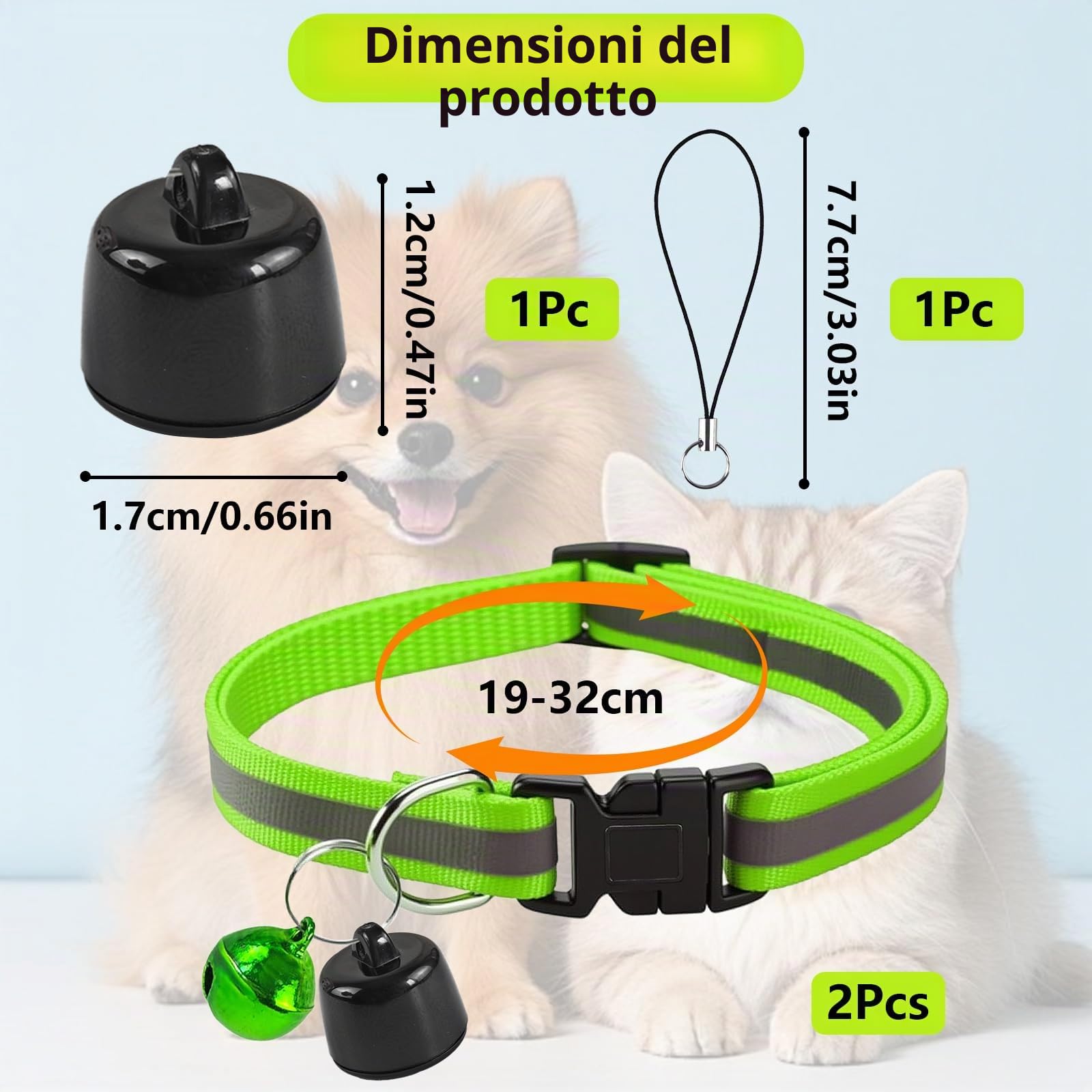 Tracciatore GPS per gatti, compatibile con iOS e Android, monitoraggio della posizione in tutto il mondo, tracker GPS senza ABO, mini localizzatore per gatti