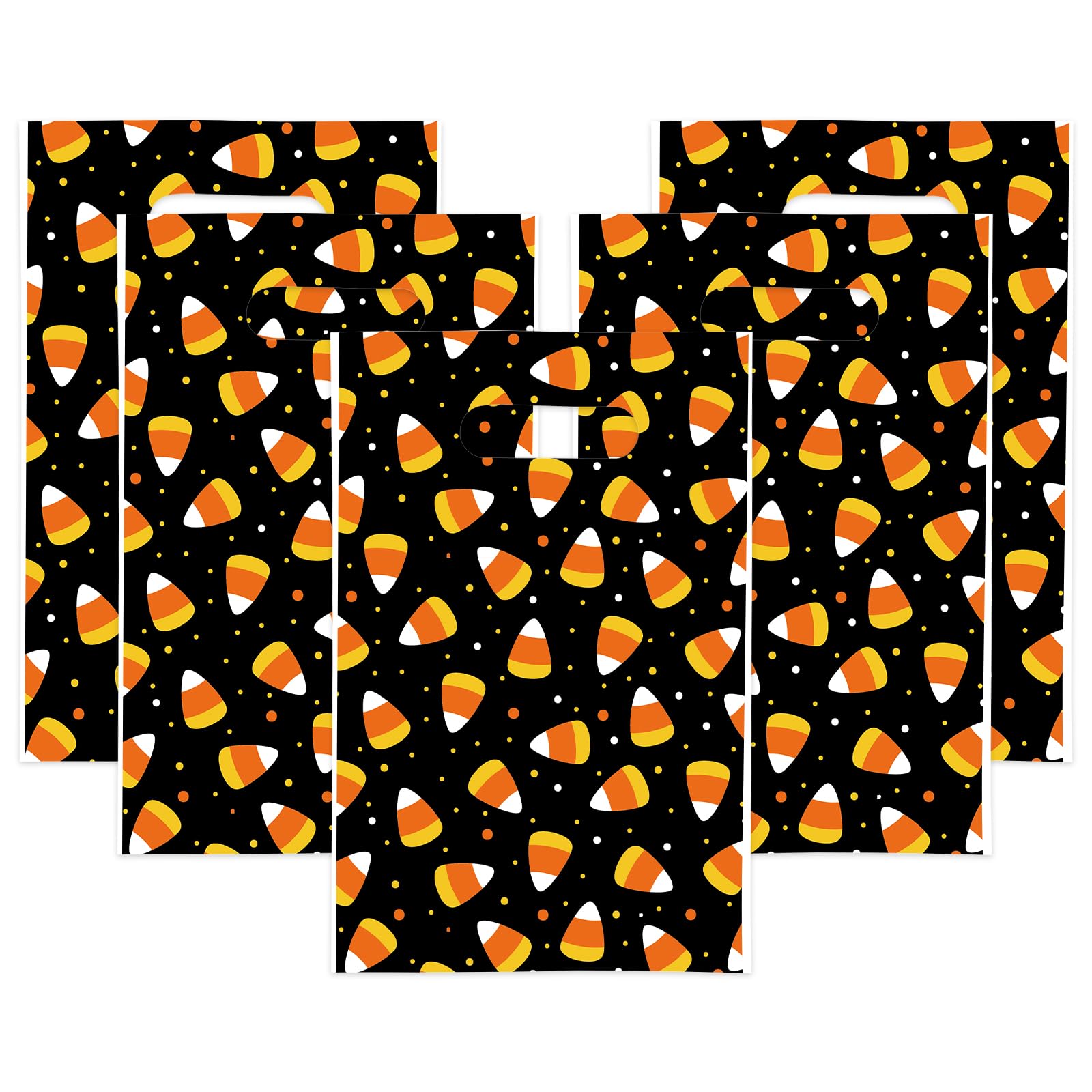 Whaline 72Pcs Halloween Trick or Treat Bags Halloween Party Favor Candy Bags Corn Treat Bags Plastic Goodie Candy Bags Gift Wrap Bags for Halloween Trick-or-Treating Event Party Supplies