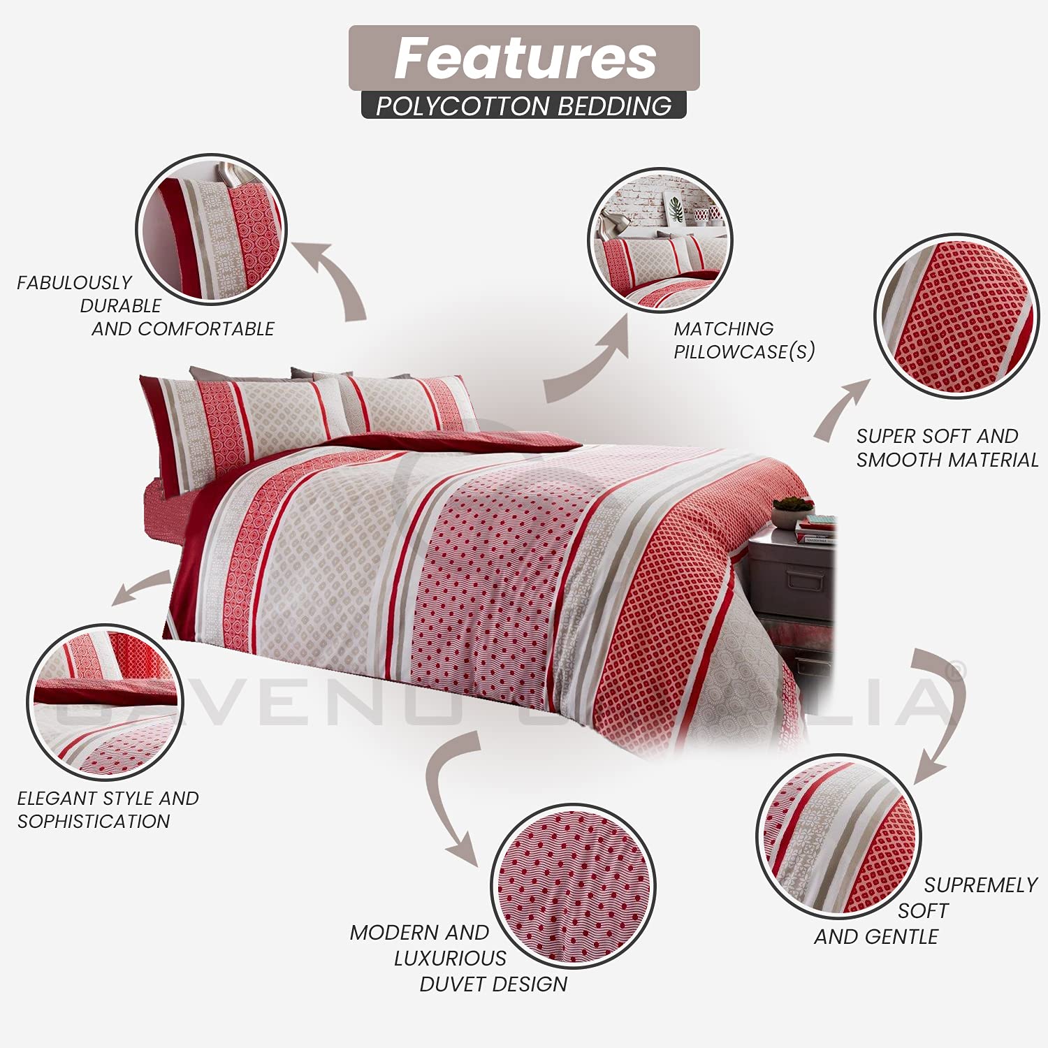 GC GAVENO CAVAILIA Copripiumino Geometrico A Righe, Set Di Biancheria Da Letto Di Lusso In Policotone Morbido, 3D Triangolo-Multi, Matrimoniale (200 X 200cm