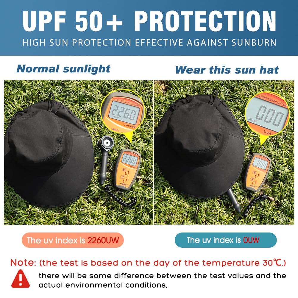 TOP-EX Chapeaux de soleil XL/XXL pour femme UPF 50+ coton chapeaux d'été pour femmes chapeaux de soleil à large bord avec protection du cou pliable réglable