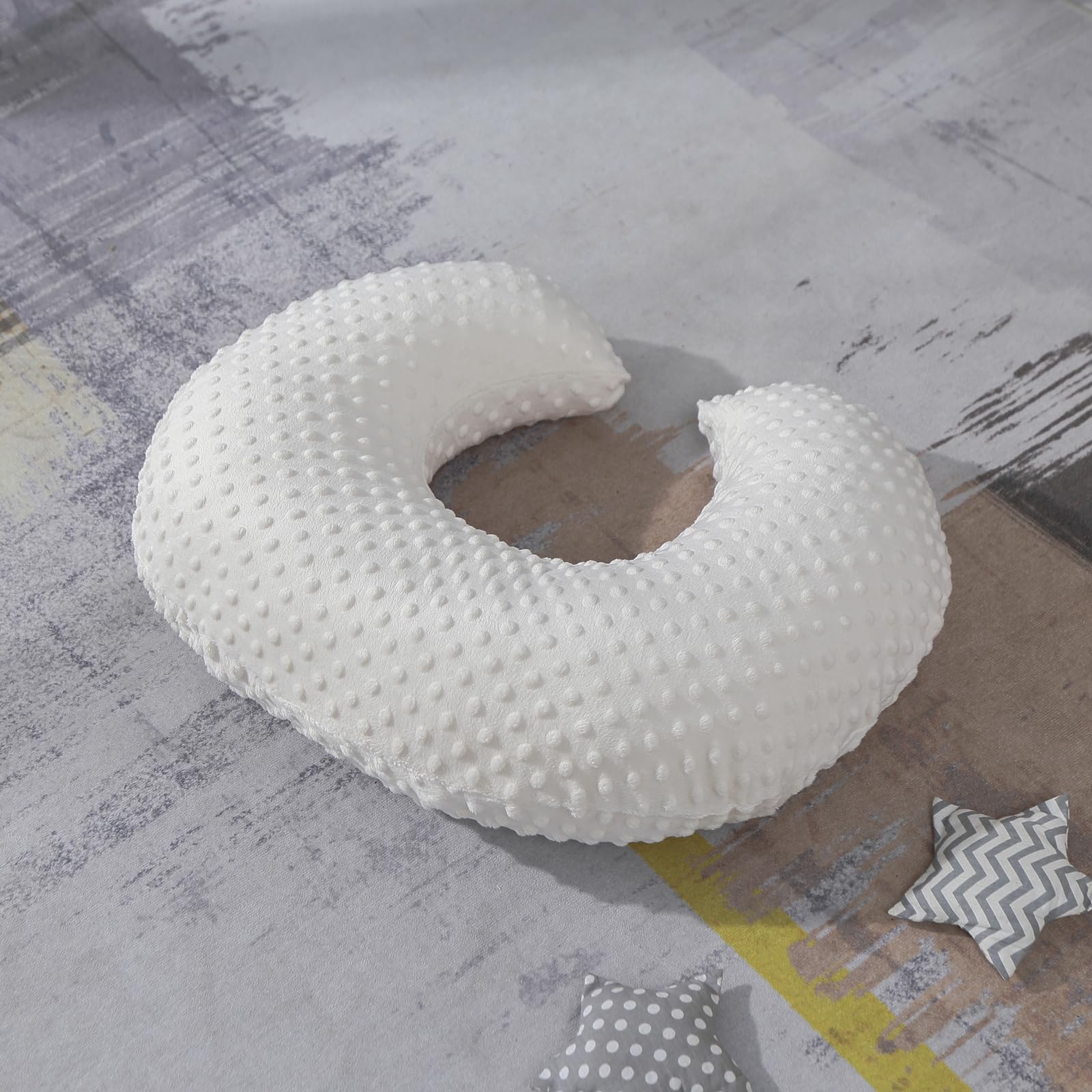 Almohada de lactancia y posicionador para lactancia, almohadas de lactancia materna ultra suaves para más apoyo para mamá y bebé, con funda de minky extraíble de primera calidad (prístino)