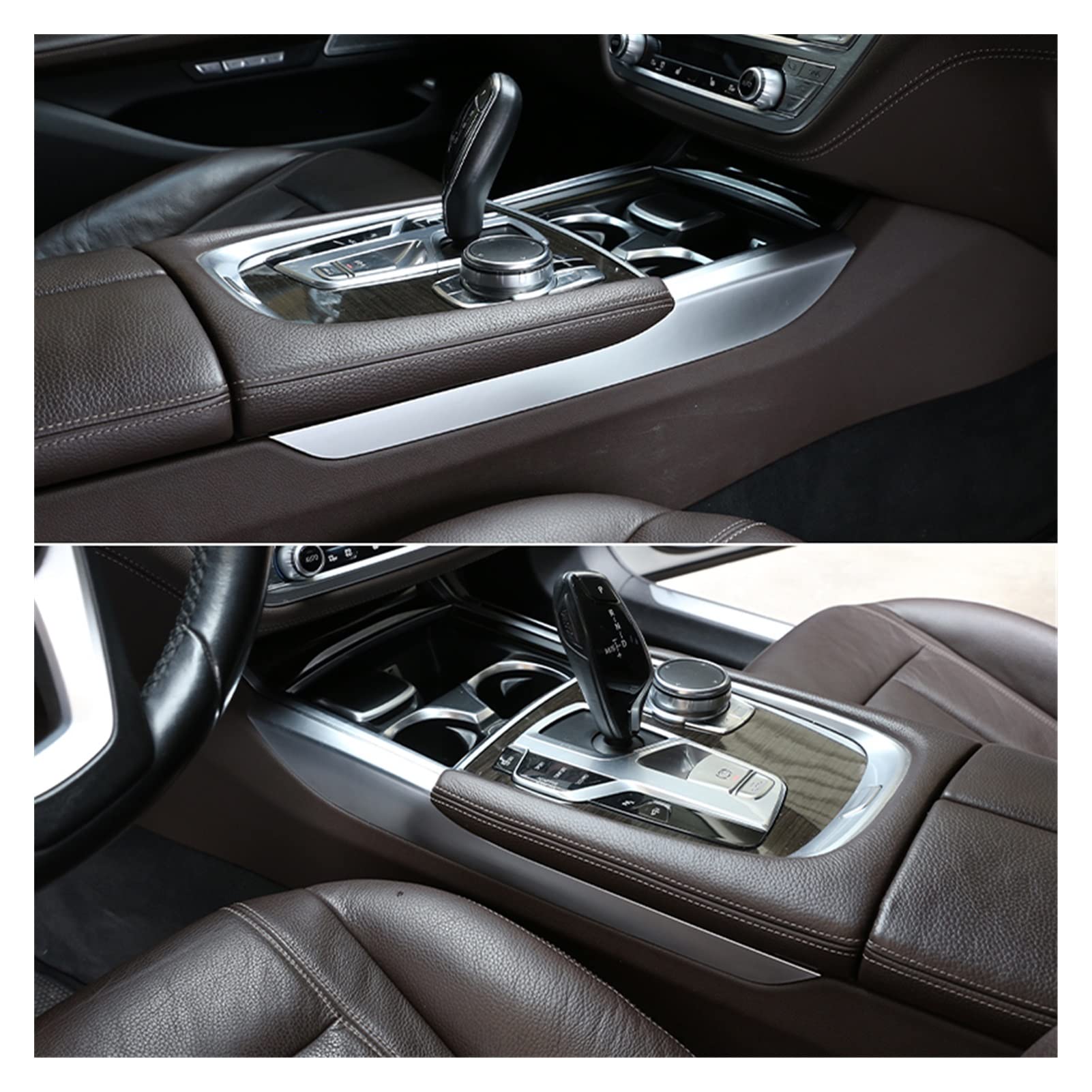 YINGO Kompatybilny z BMW 7. Seria G11 G12 2016-2020 ABS Chrome/Włókno węglowe Centrum Samochodu Console Console Panel Side Tress Paski Pokrywa Akcesoria wnętrz(Carbon Fiber)