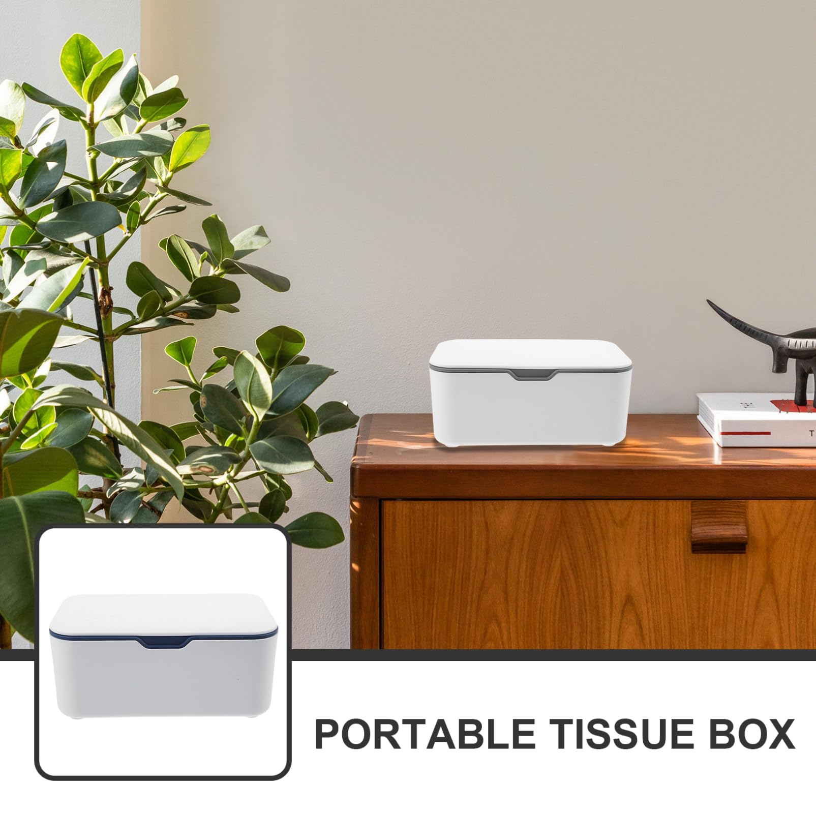 Mipcase Caja para Toallitas Húmedas para Bebés Portátil de Plástico Azul, Práctica y Sellada para Viajes y Cochecitos, Paquete de 2 Unidades