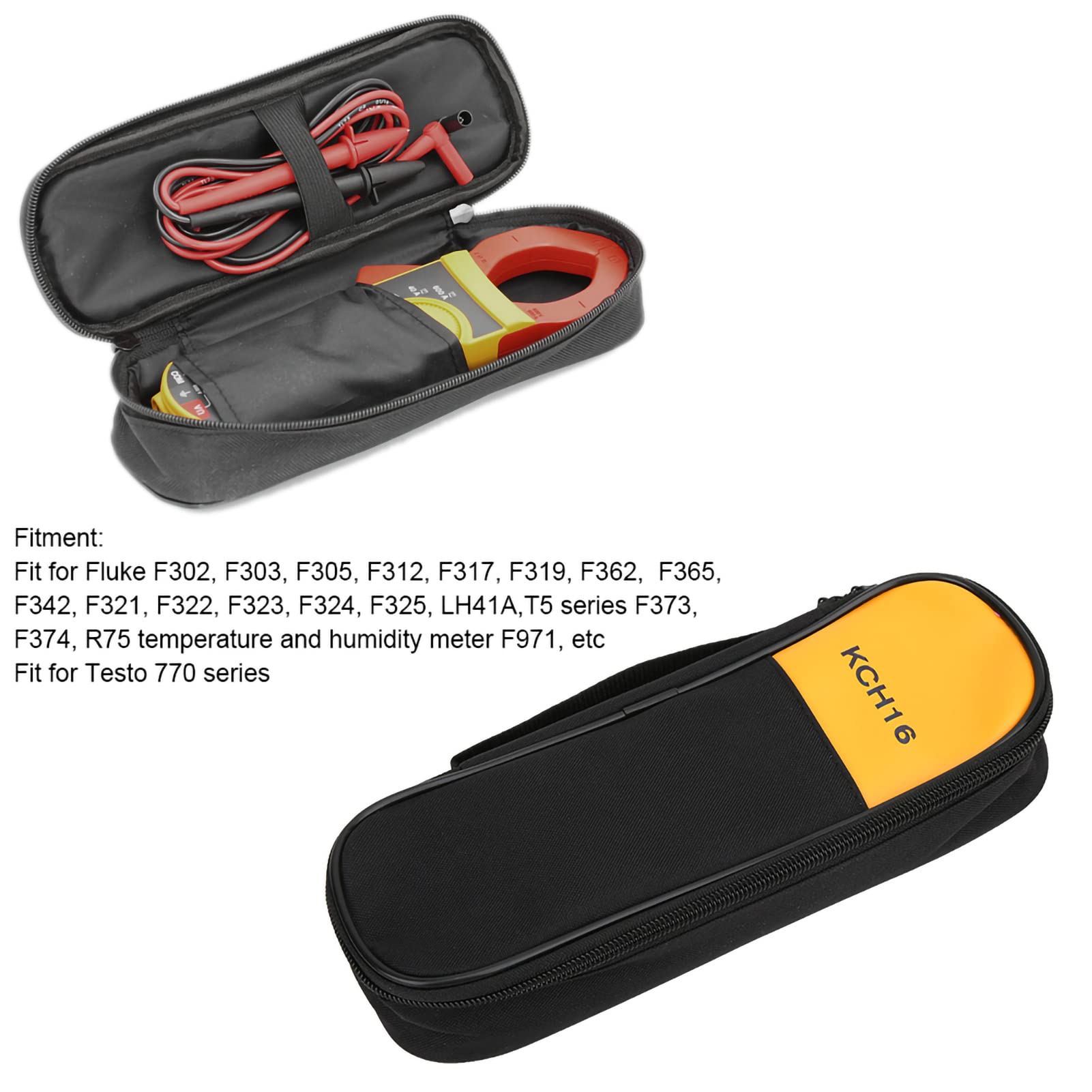 KCH16 Portable Multimeter Storage Bag - Protective Case For Fluke F302 F303 F305 Clamp Meters - View #9