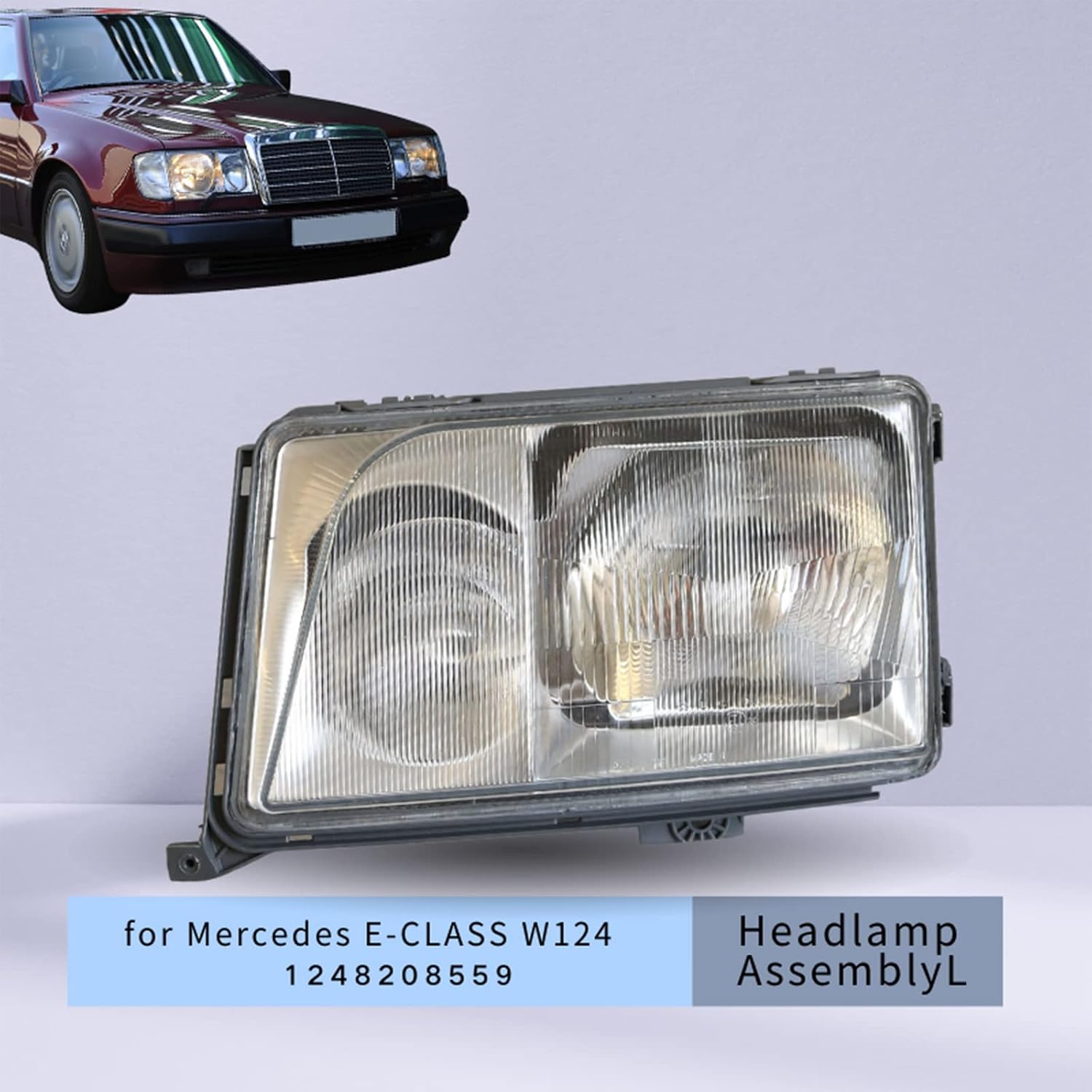 MP&PV Headlight Assembly Left Compatible with Mercedes-Benz E-Class W124 S124 C124 A124 1993-1998 OE NO.1248208559