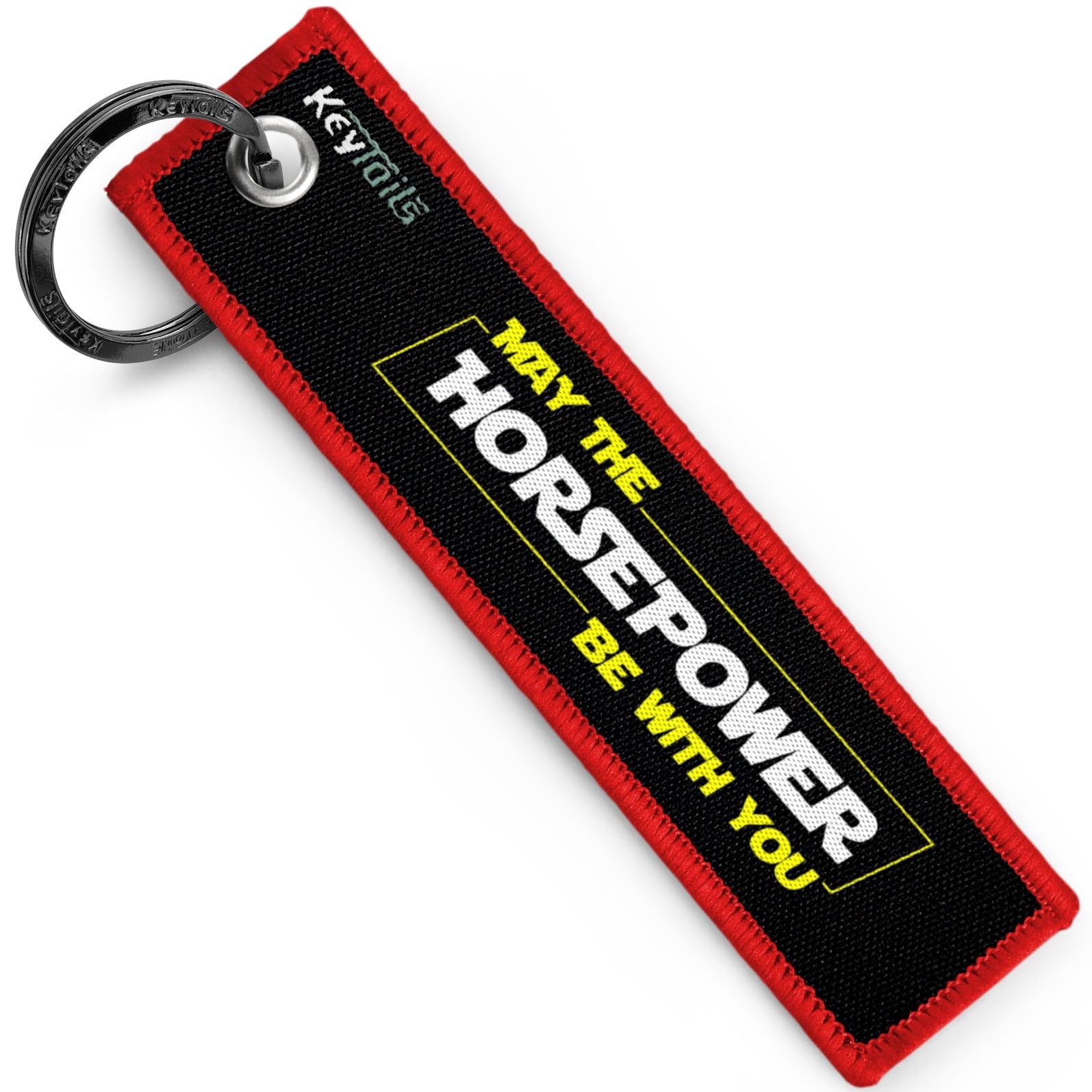 KEYTAILS Keychains, Premium Quality Key Tag for Motorcycle, Scooter, Dirt Bike [May The Horsepower Be with You]